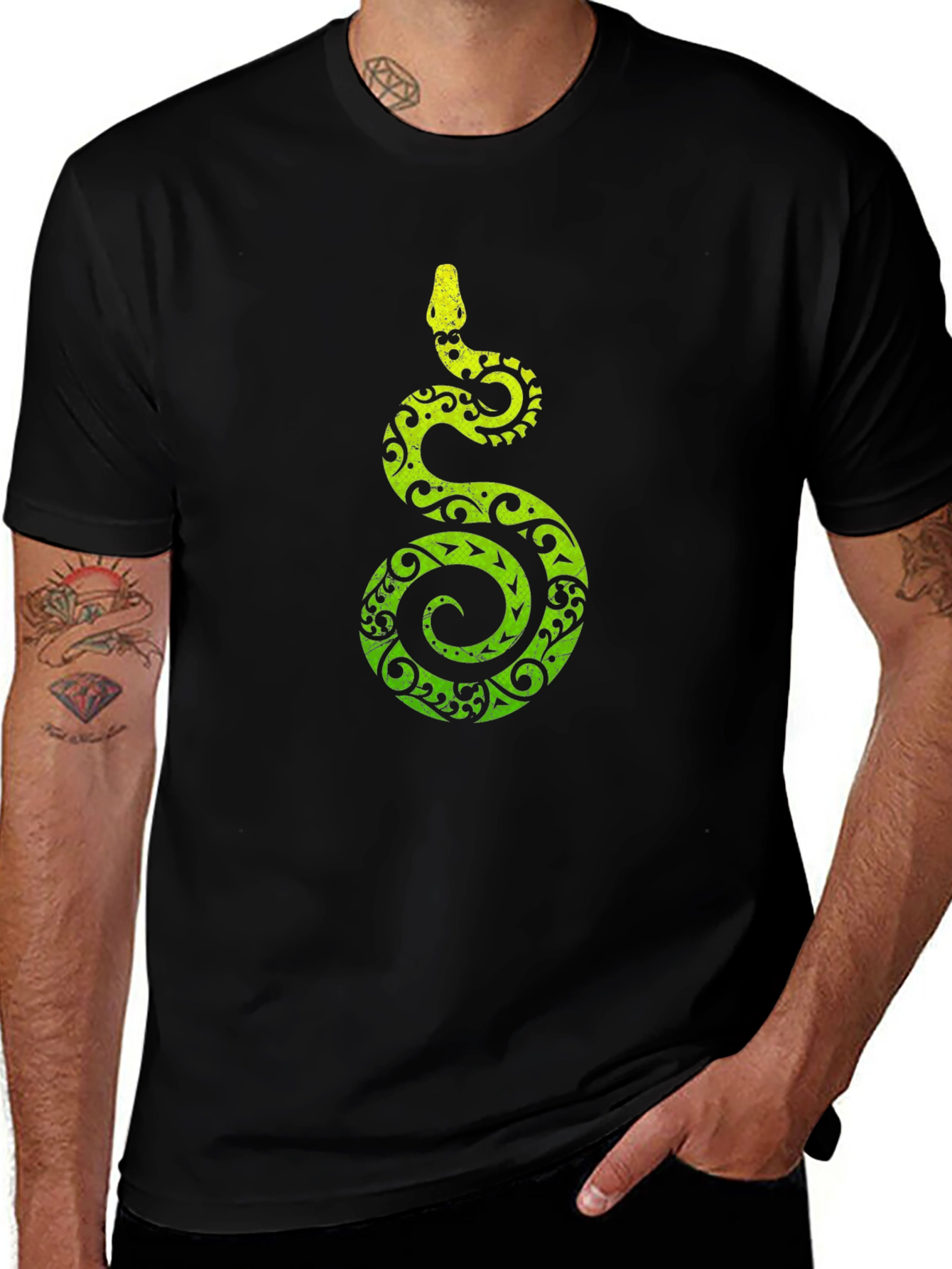 Variant 19 of Serpentine Graphic Tee - Stylish Snake Design