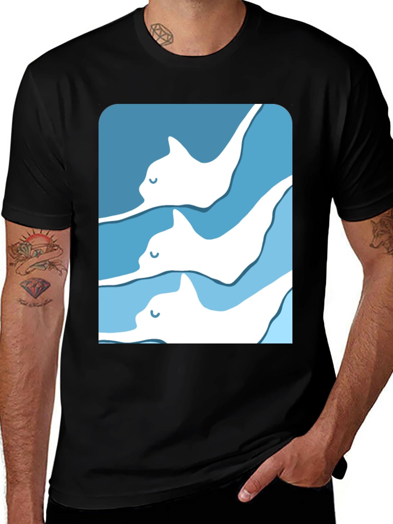Variant 2 of Manta Ray Graphic Tee - Cool Ocean Design T-Shirt