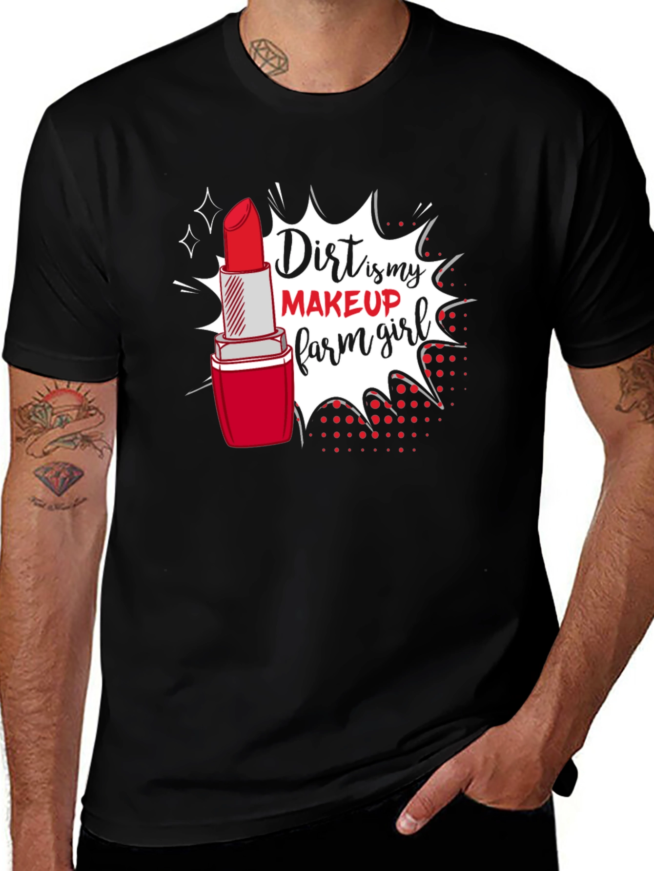 Variant 8 of Dirt is My Makeup Farm Girl T-Shirt