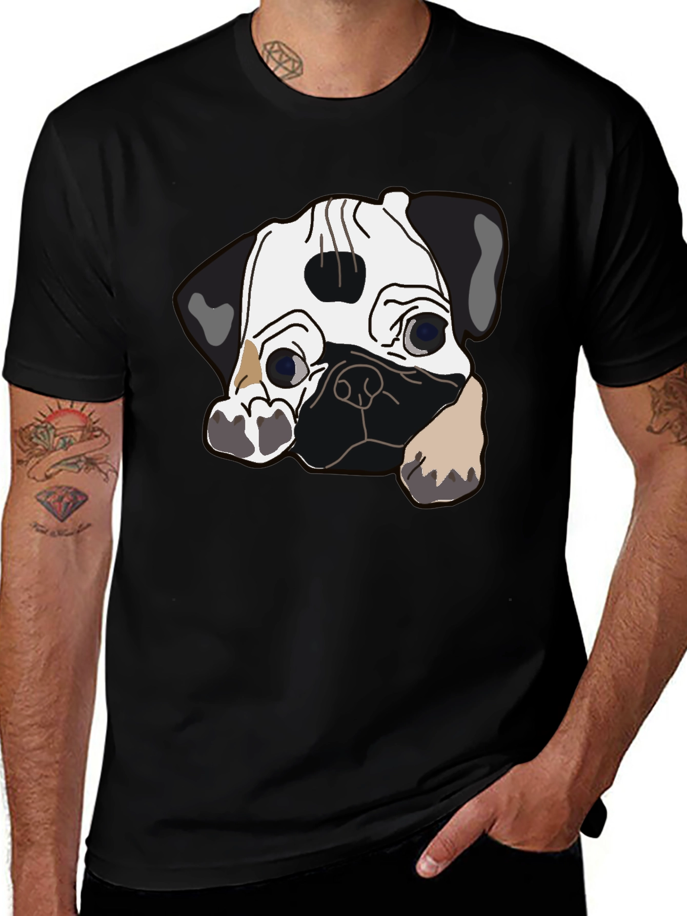 Variant 21 of Dog Graphic Black T-Shirt
