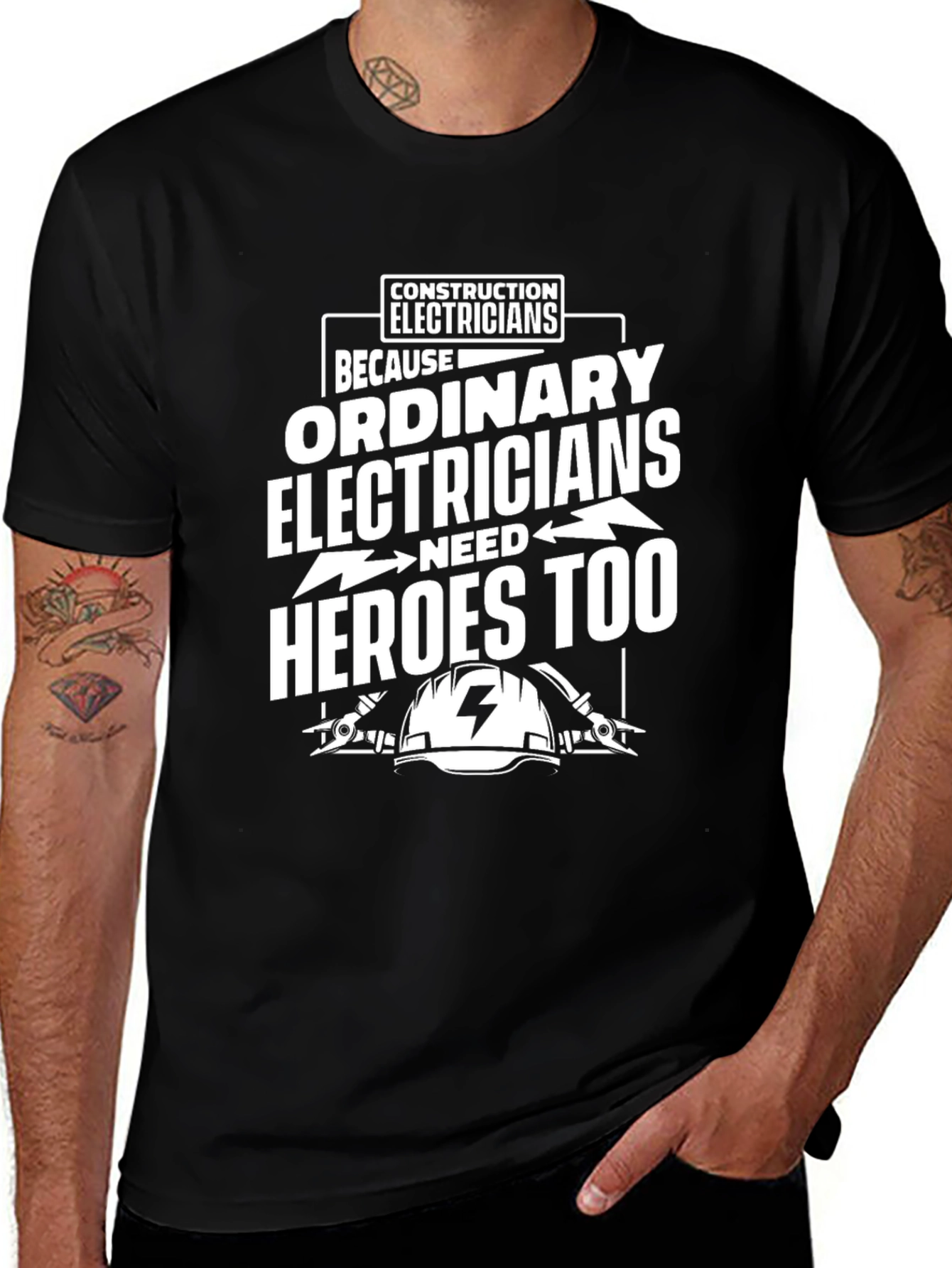 Variant 7 of Electrician Hero T-Shirt - Construction Worker Tee