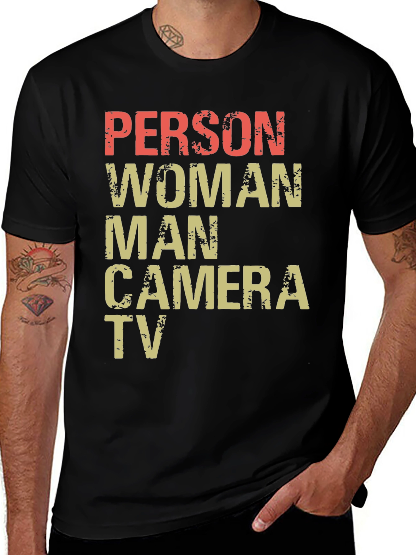 Variant 4 of Person Woman Man Camera TV Men's T-Shirt
