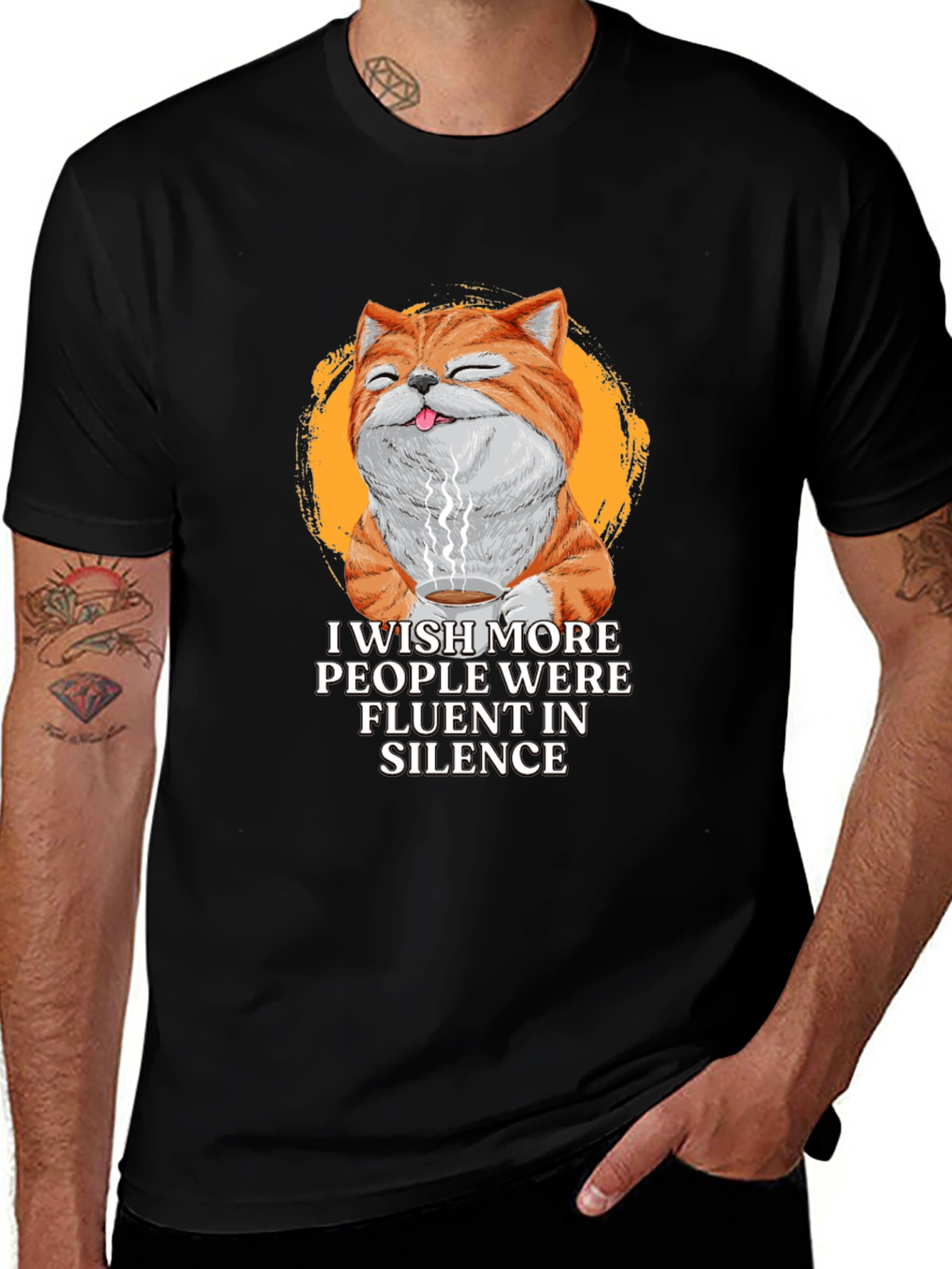 Variant 17 of Fluent Silence Cat Graphic T-Shirt