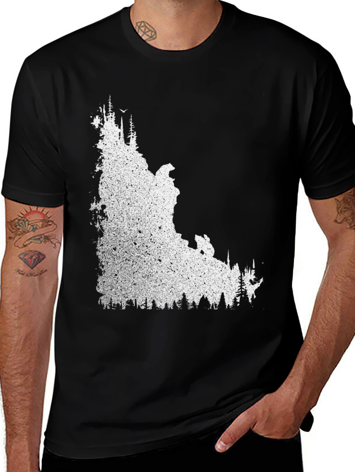 Variant 29 of Nature Scene Graphic Tee - Black