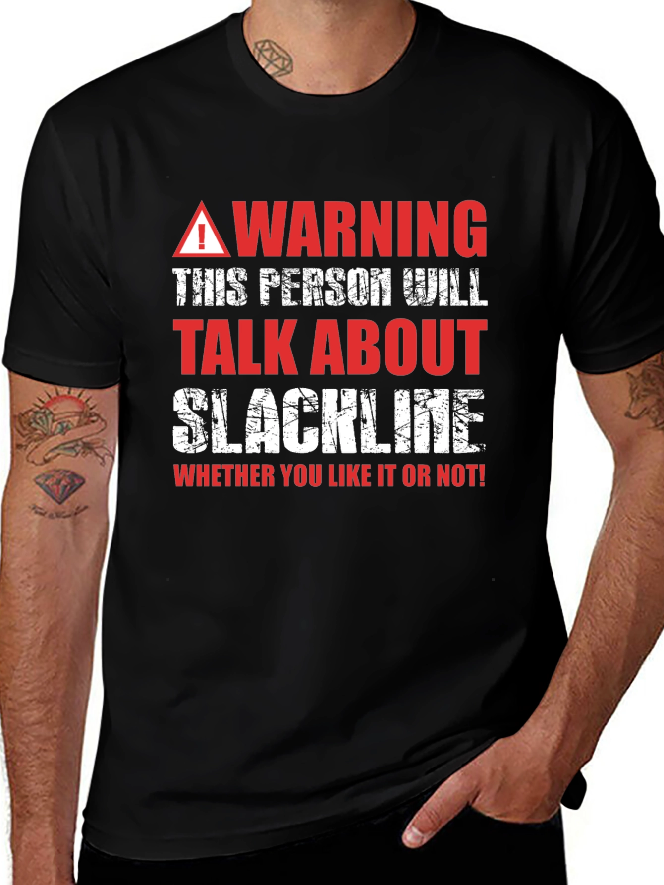 Variant 5 of Warning Slackline T-Shirt - Talk About Slackline