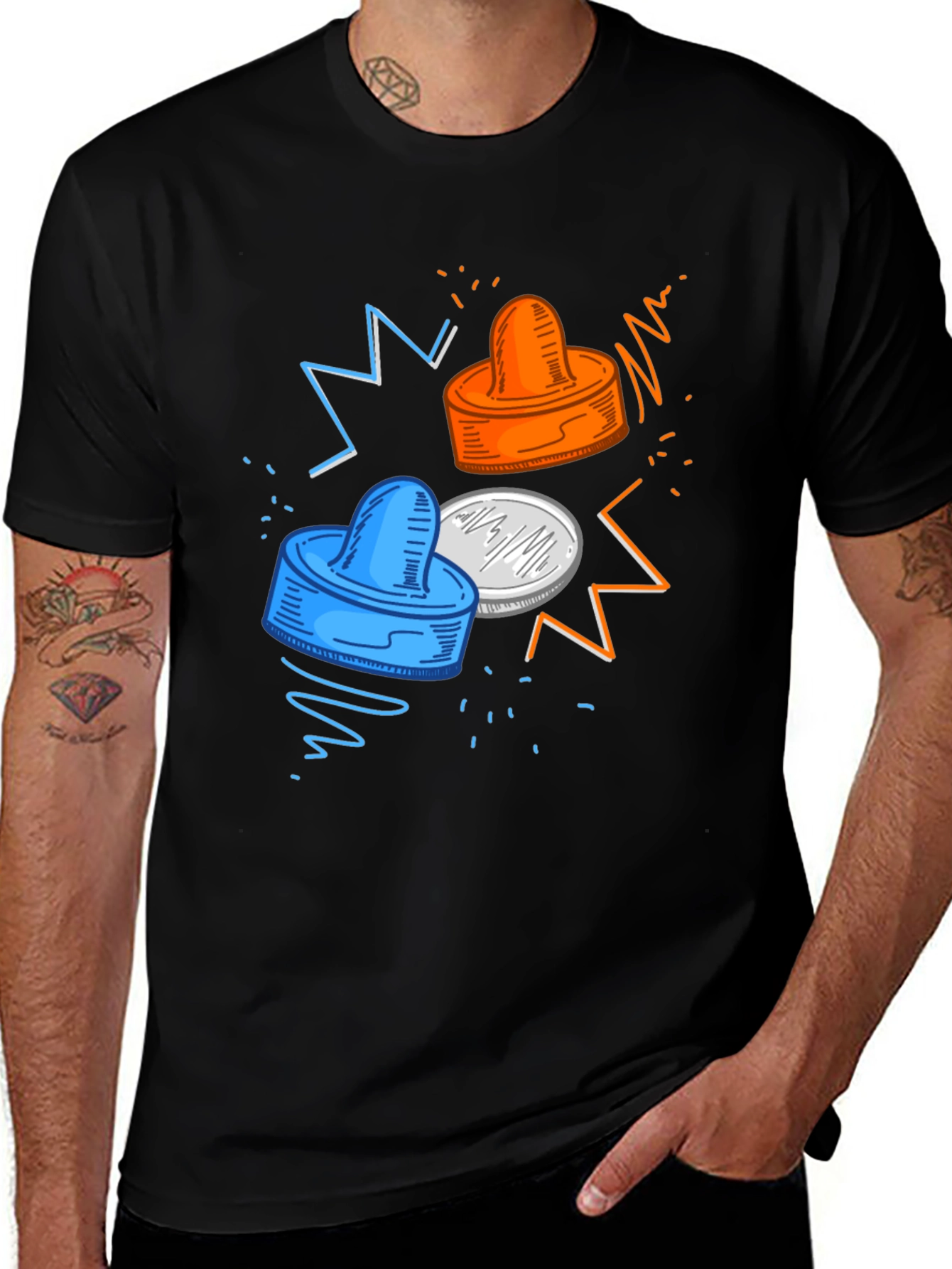 Variant 25 of Air Hockey Graphic Tee - Unique Design