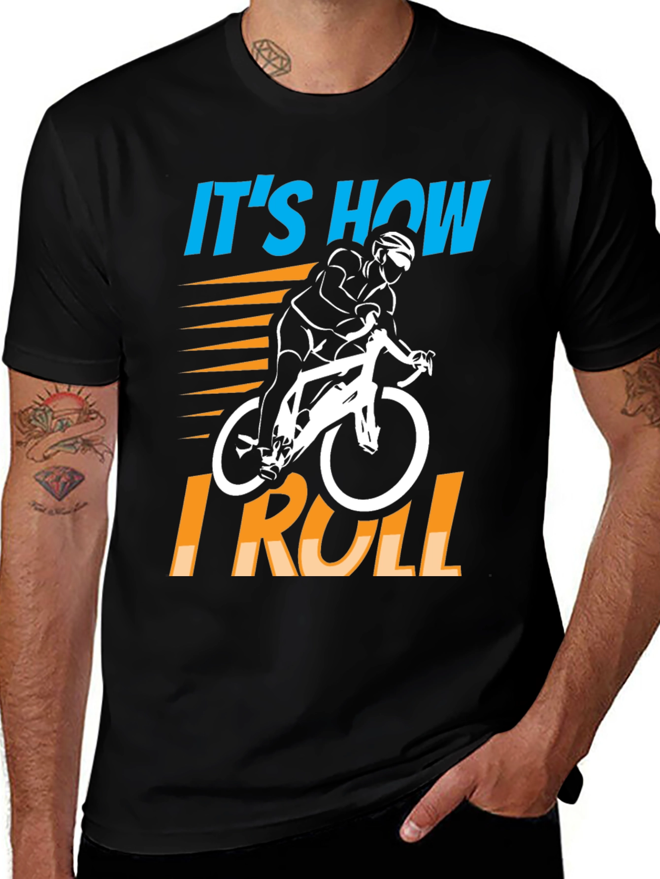Variant 5 of It's How I Roll Cycling T-Shirt - Bike Rider Design