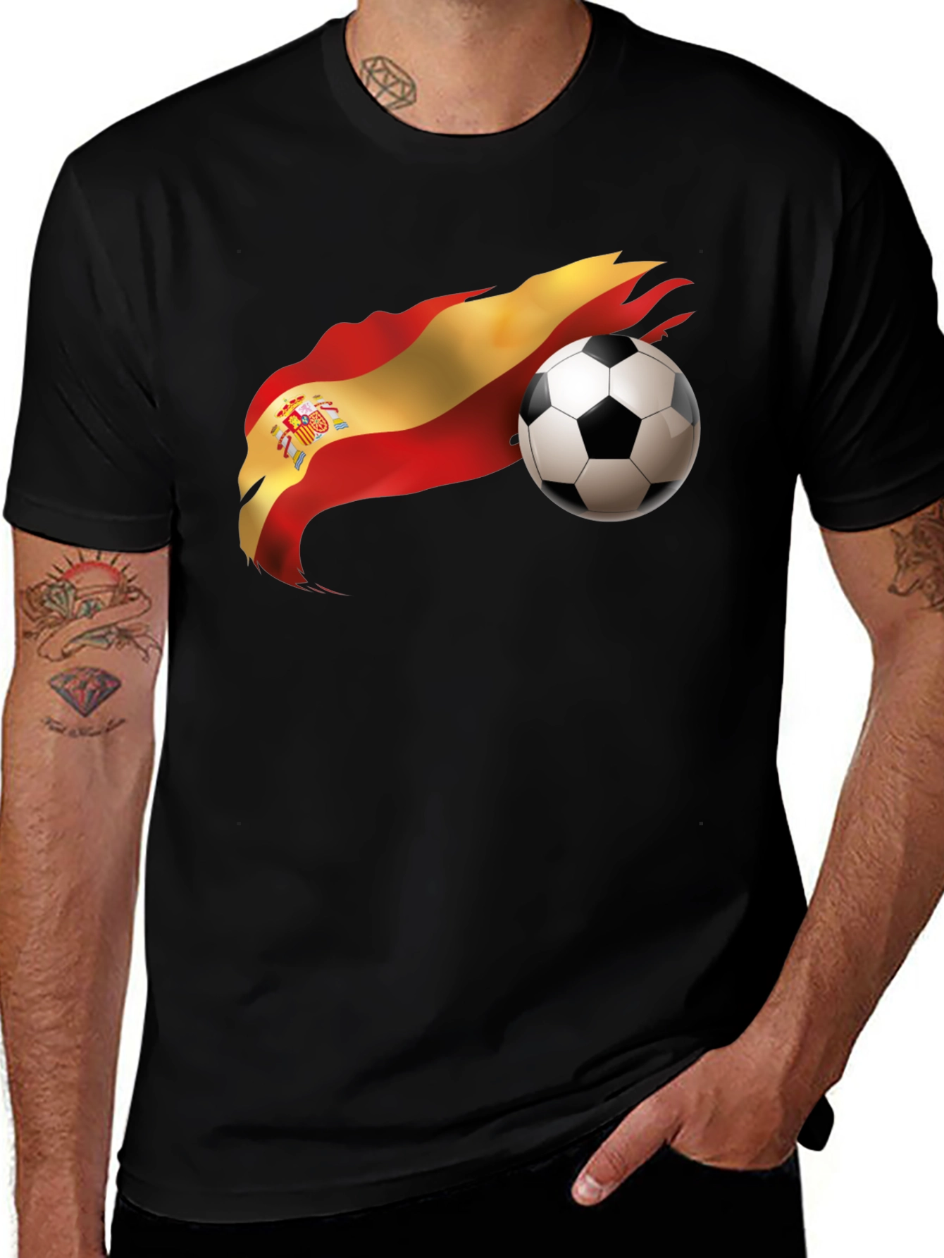 Variant 10 of Spain Soccer Flag Graphic T-Shirt
