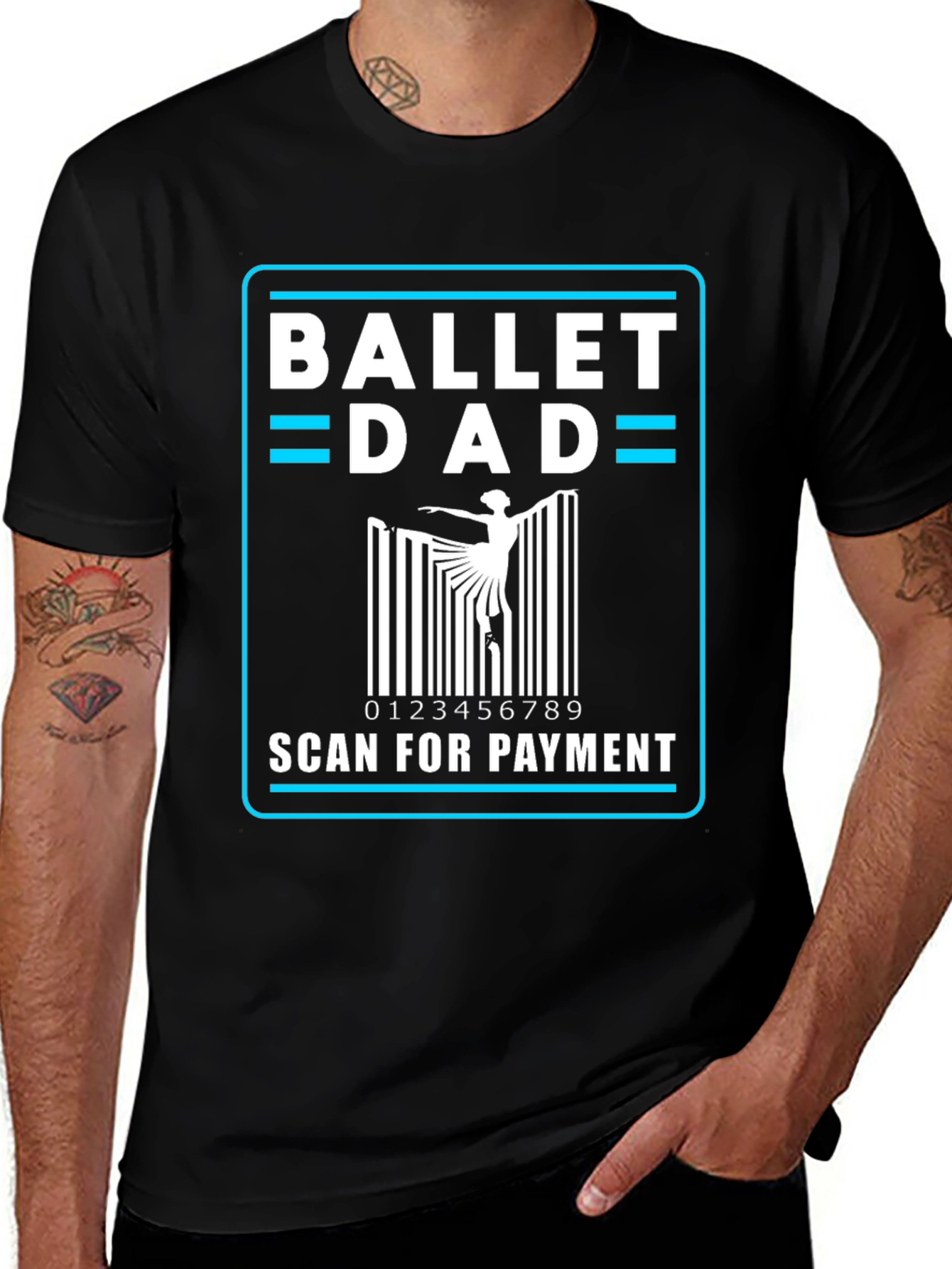 Ballet Dad Scan for Payment Black T-Shirt