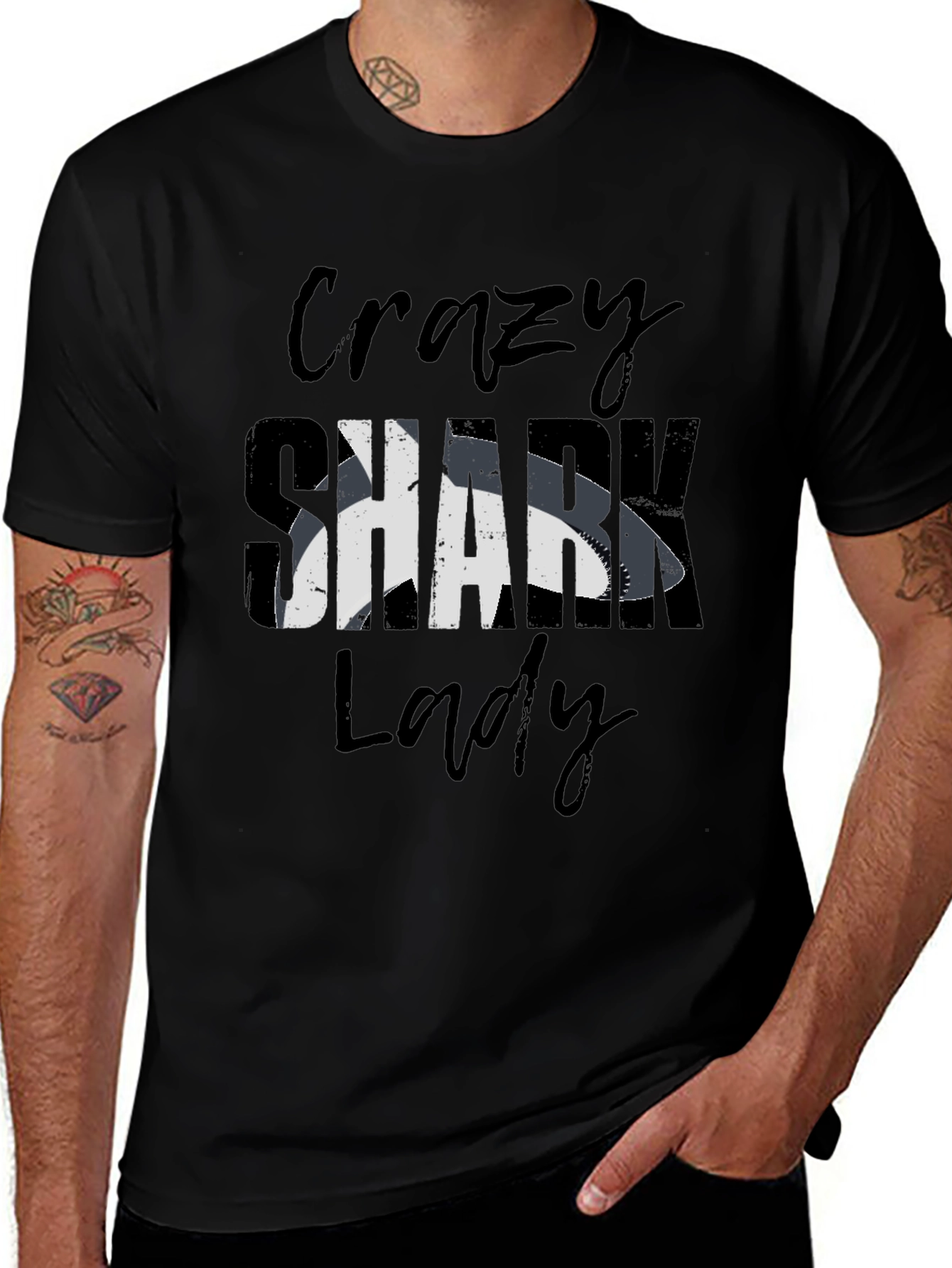 Variant 29 of Crazy Shark Lady T-Shirt