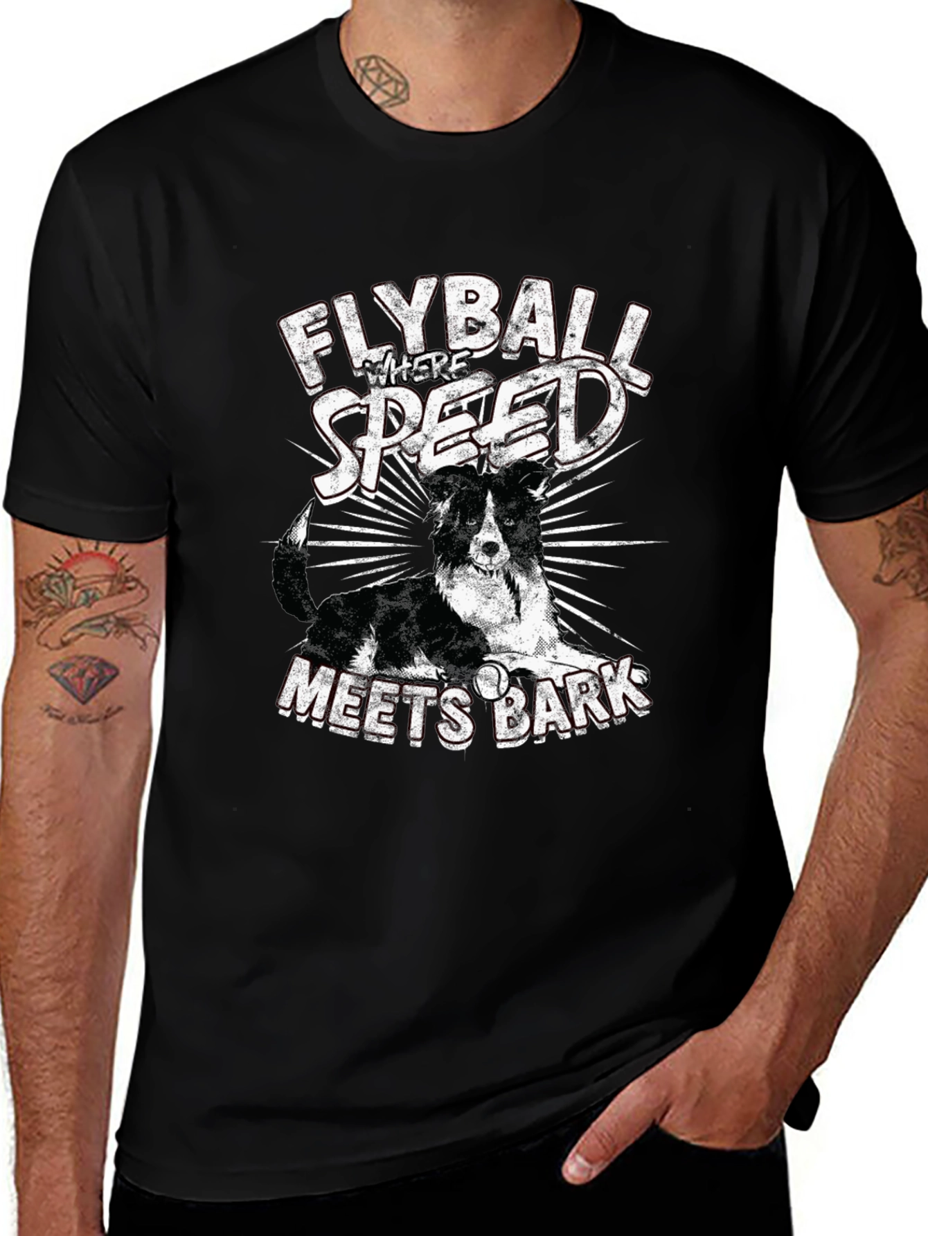 Variant 18 of Flyball Dog T-Shirt - Speed Meets Bark