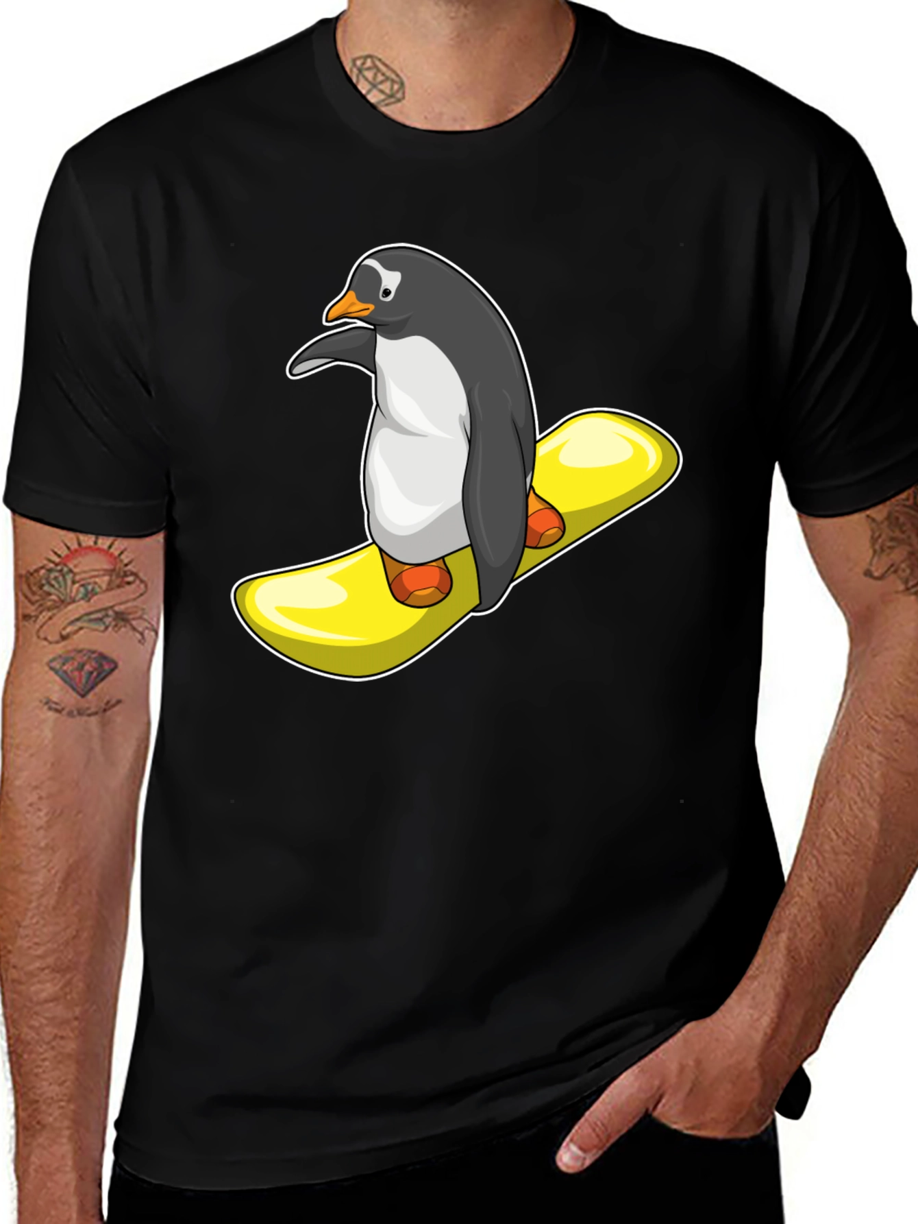 Variant 15 of Penguin Snowboard T-Shirt - Unique Graphic Tee