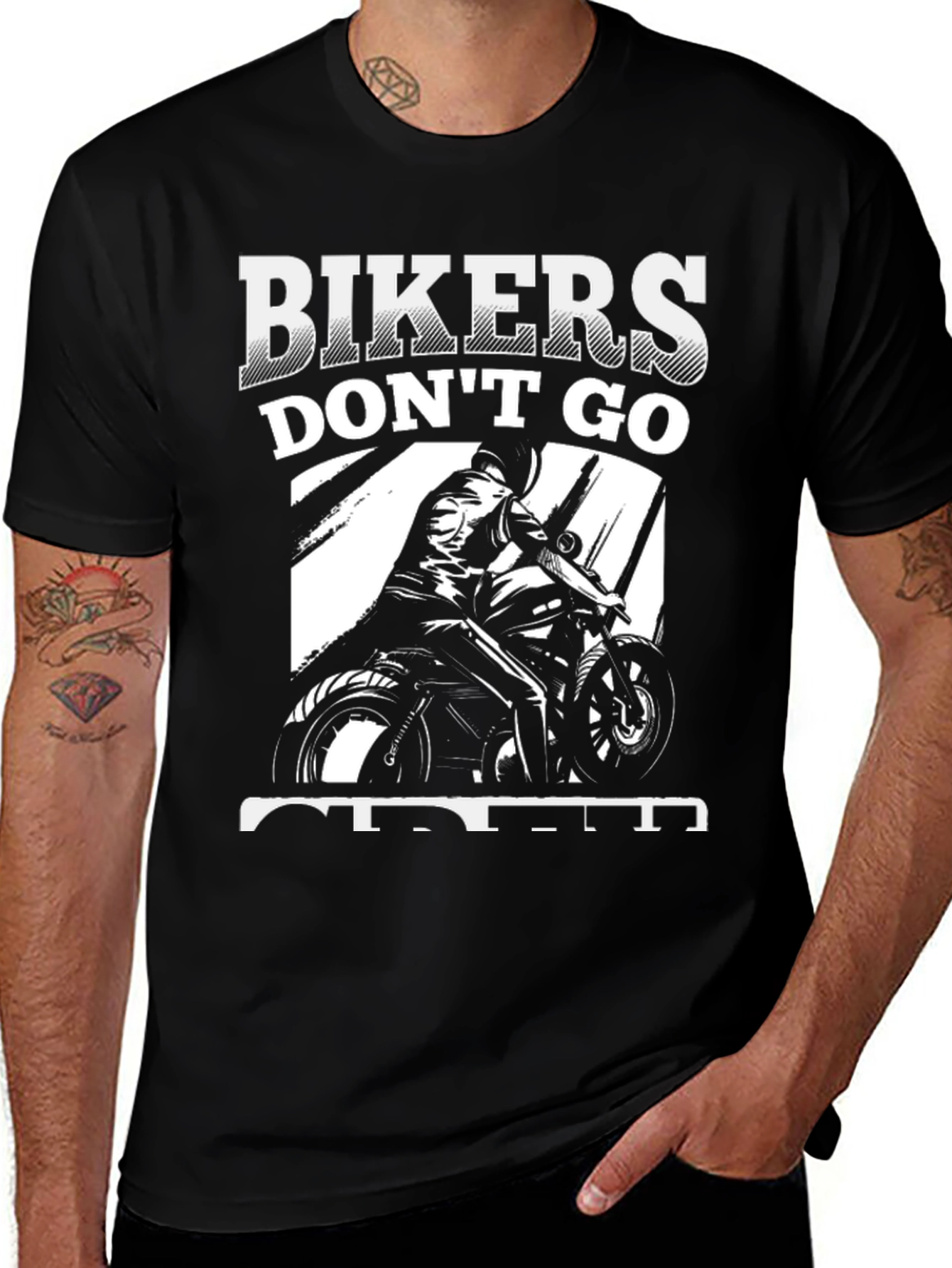 Variant 22 of Bikers Don't Go Old They Get Older Black T-Shirt