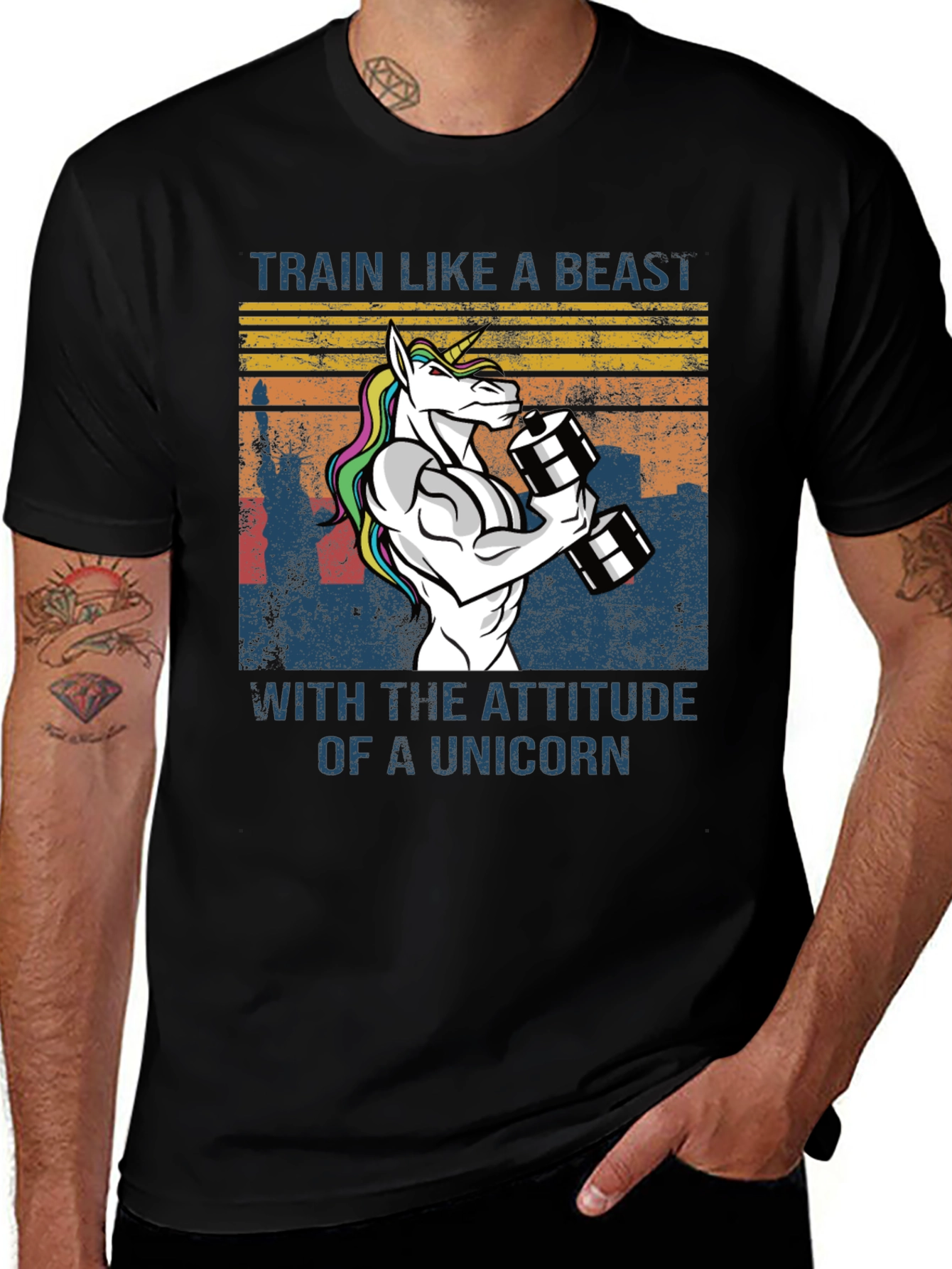 Variant 28 of Train Like A Beast Unicorn Graphic T-Shirt