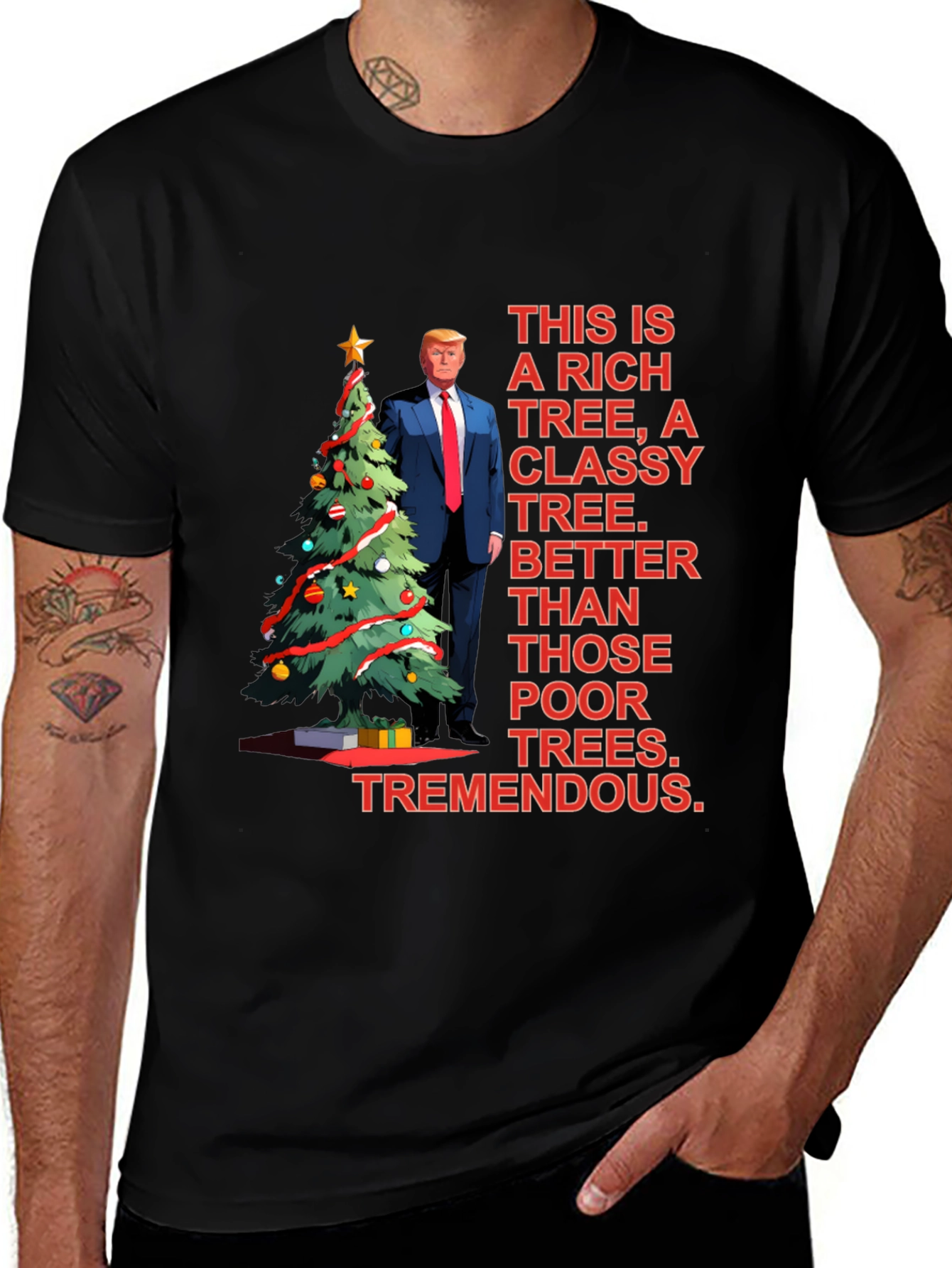 Trump Christmas Tree T-Shirt - Rich & Classy Holiday Apparel