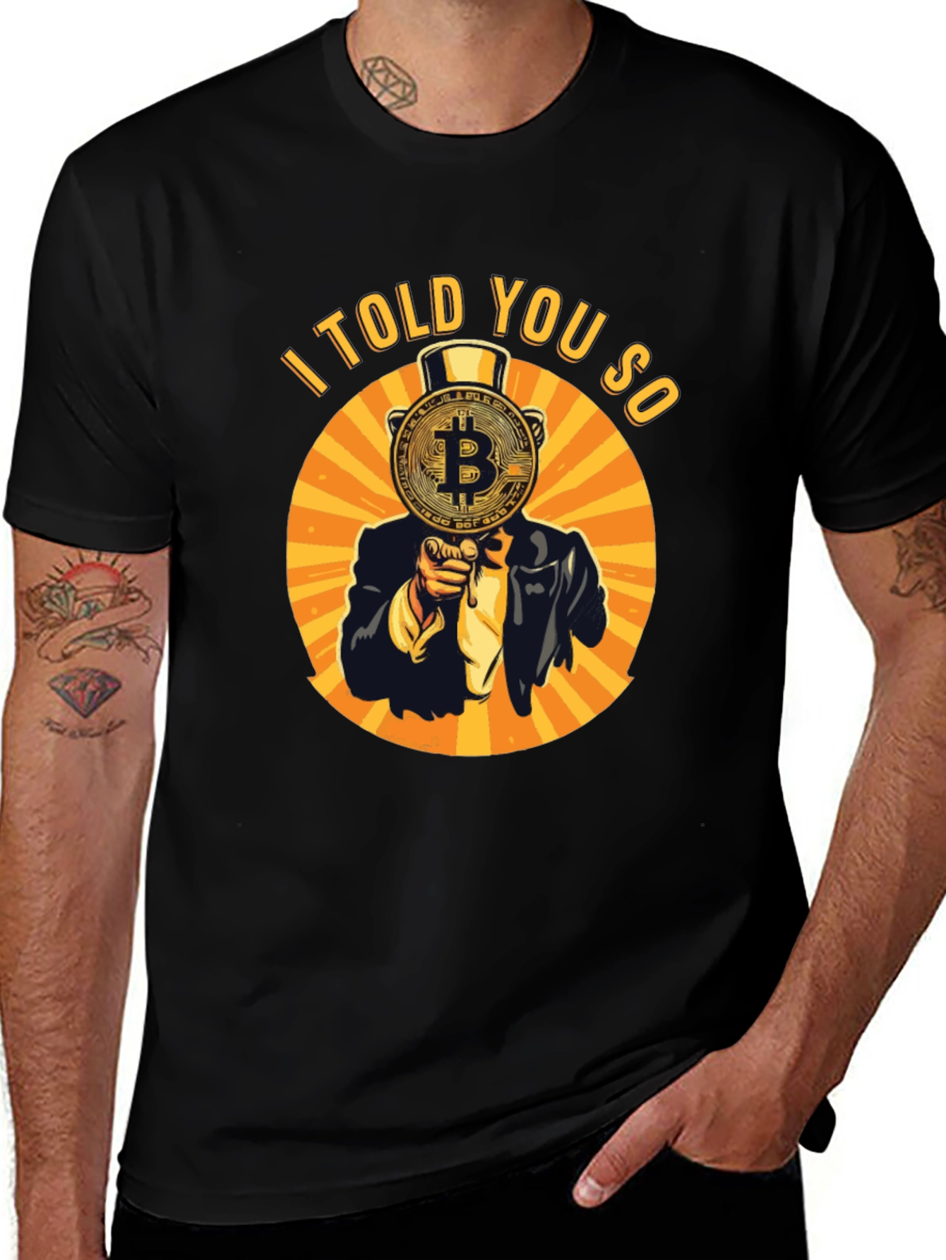 Variant 28 of Bitcoin 'I Told You So' Graphic Tee - Black