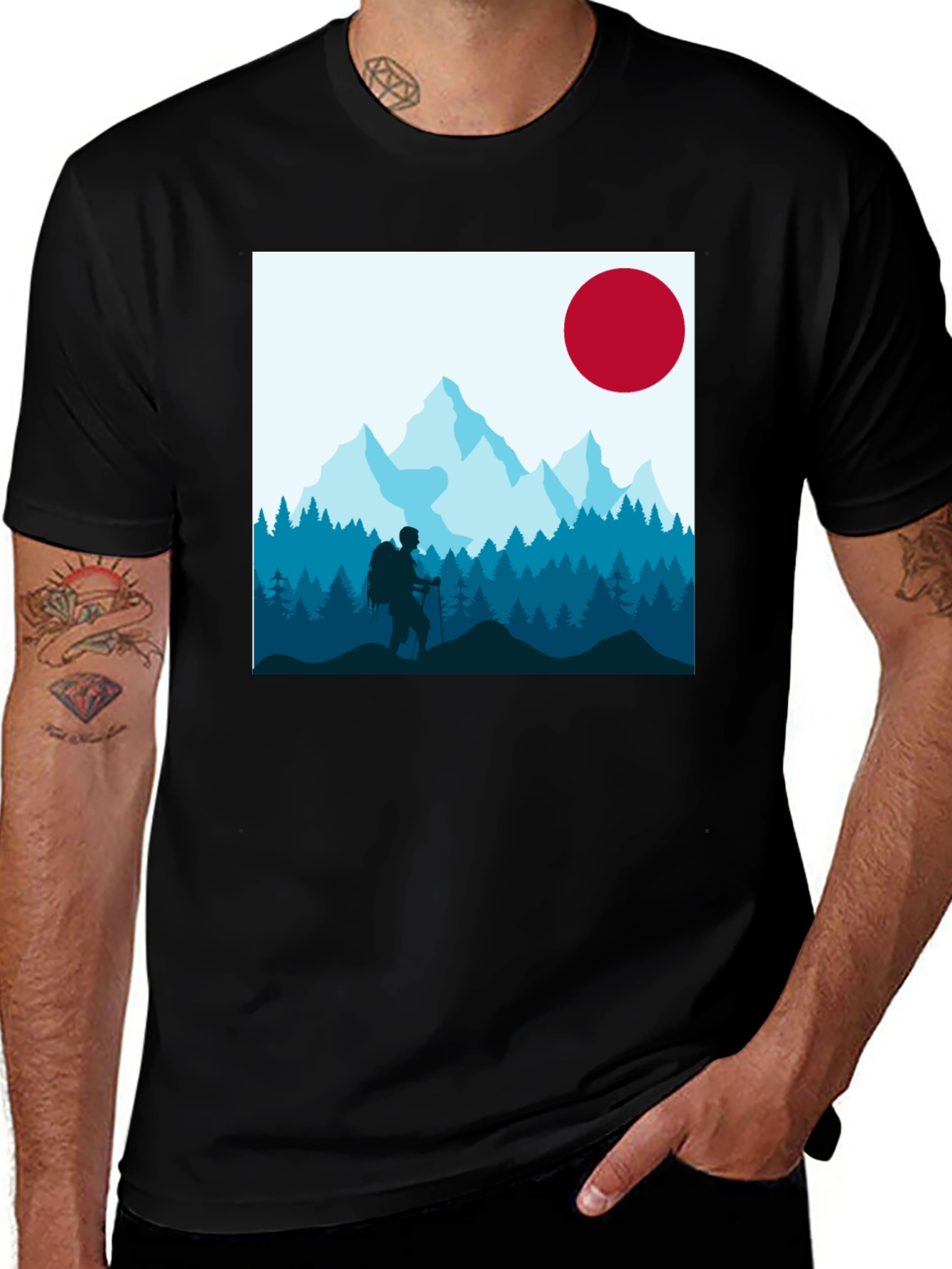 Variant 15 of Nature Hiker Graphic Tee - Stylish Adventure Shirt
