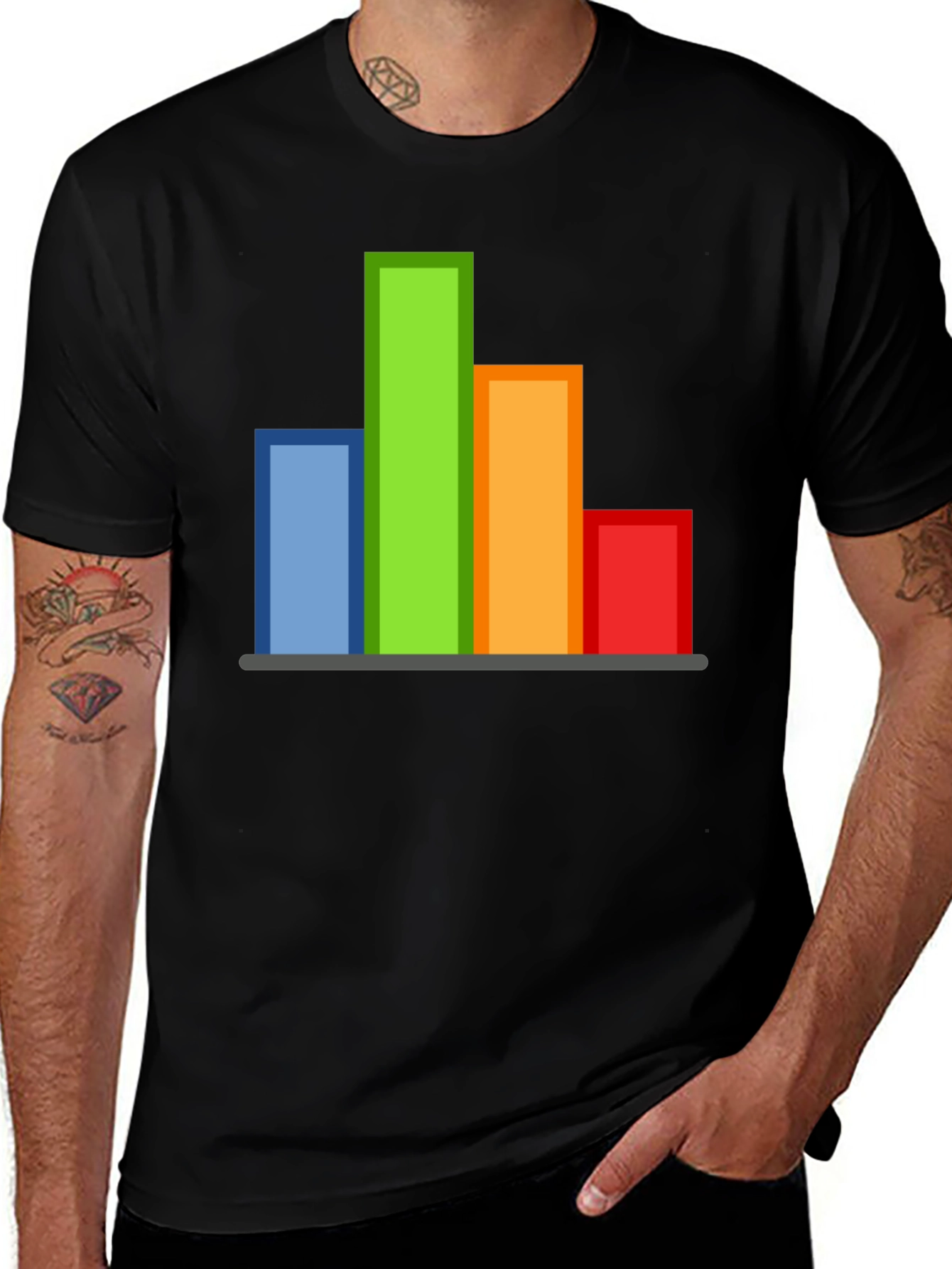 Variant 7 of Data Bar Graph T-Shirt - Geeky Graphic Tee
