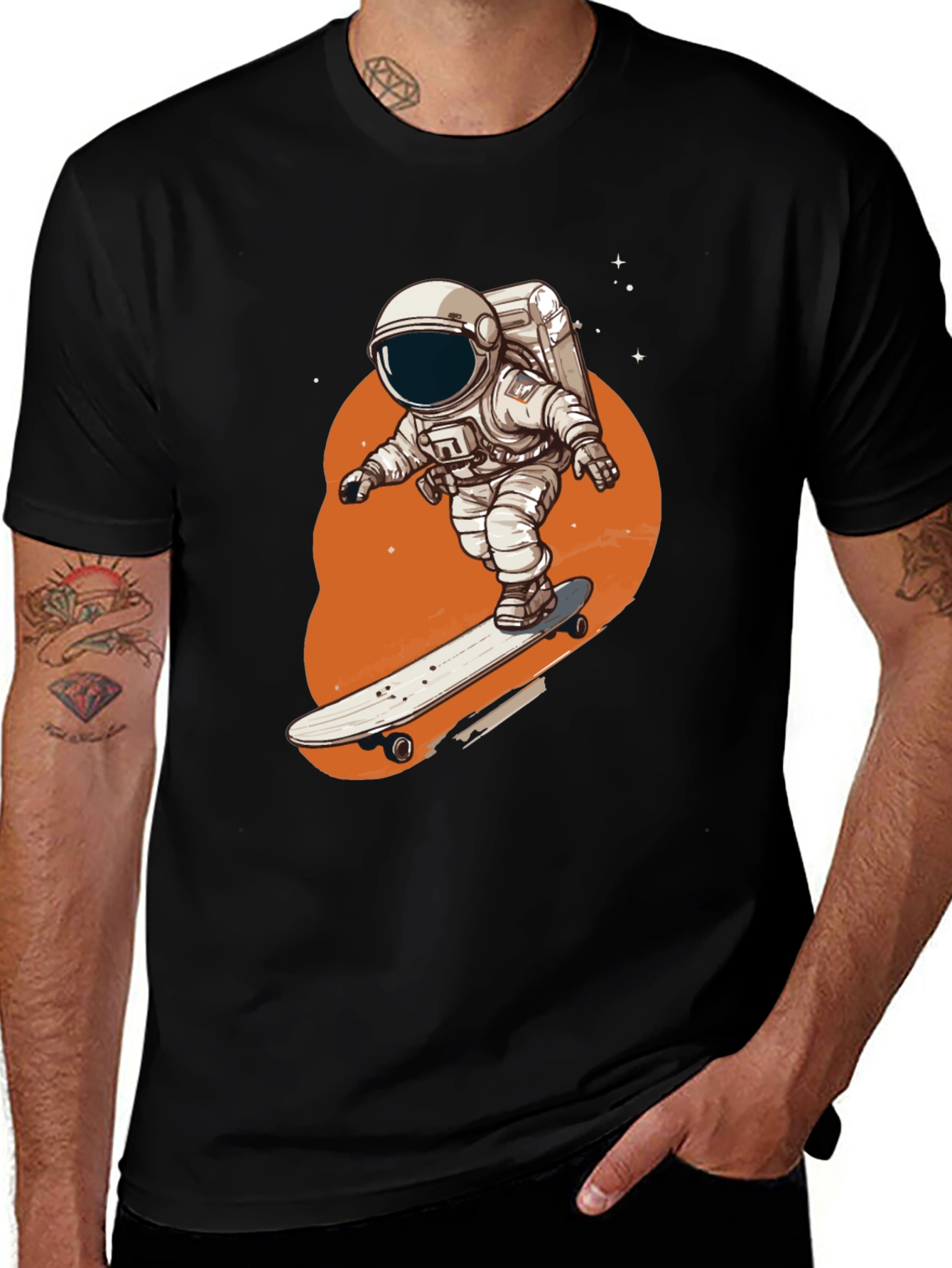 Variant 25 of Astronaut Skateboarder Graphic Tee