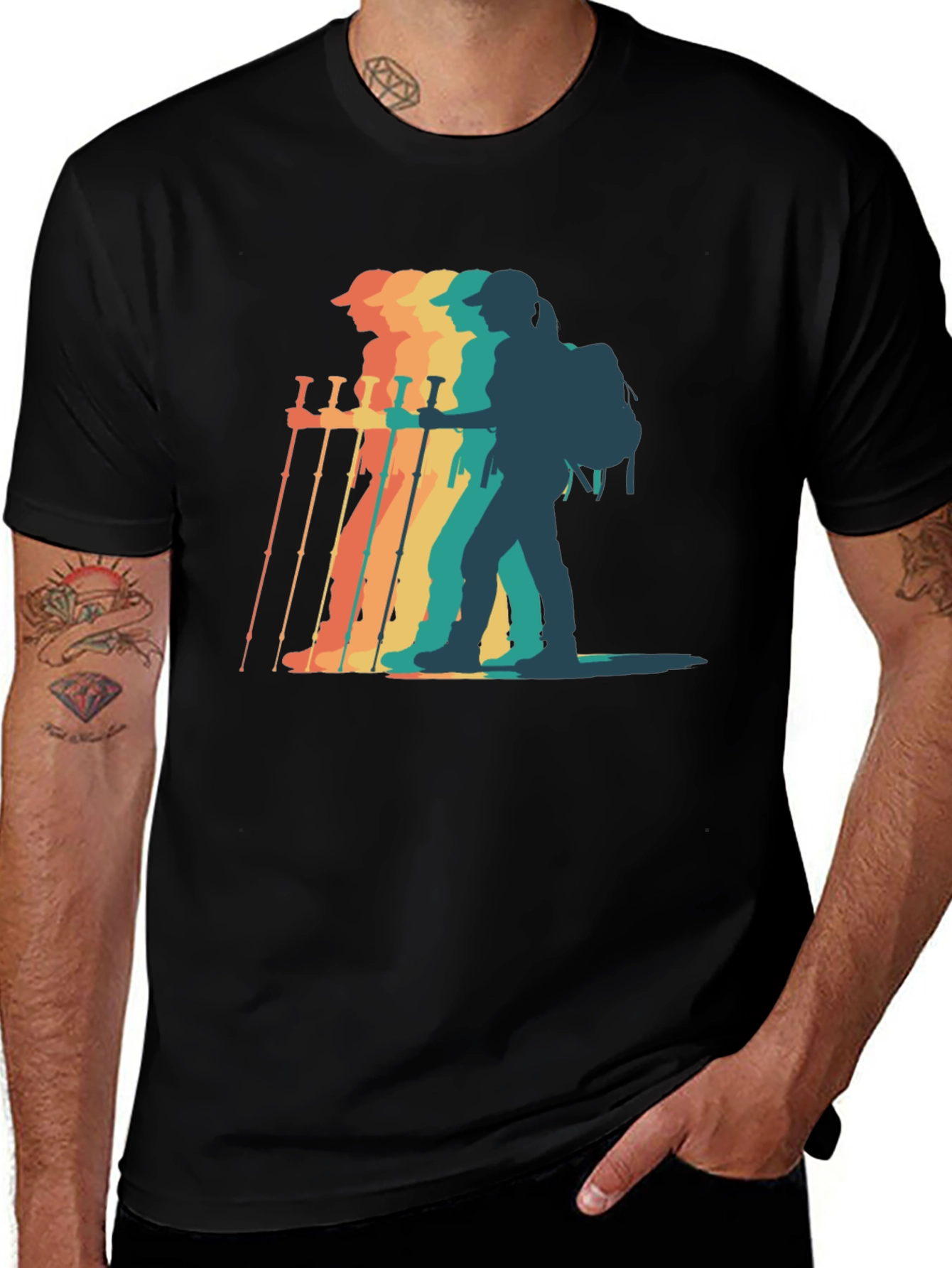 Variant 5 of Retro Hiker Graphic T-Shirt - Adventure Ready!