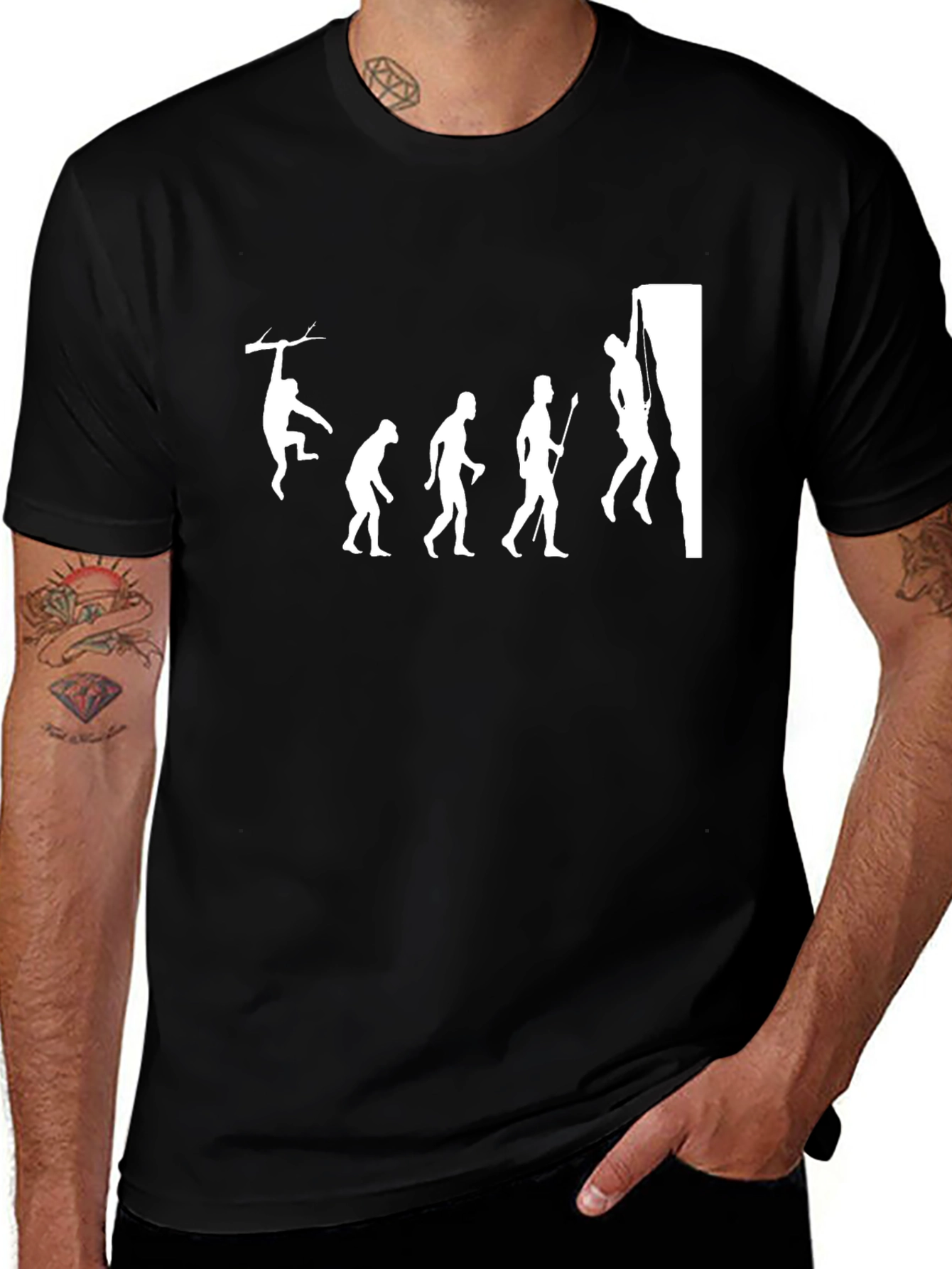 Variant 4 of Evolution of Climbing T-Shirt - Funny Climber Tee