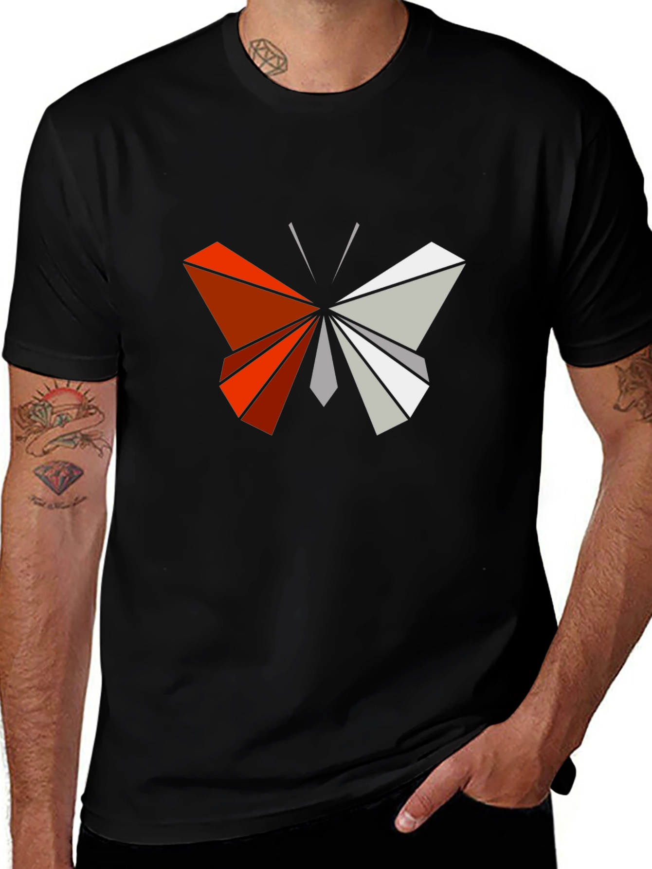 Variant 20 of Geometric Butterfly Graphic Tee - Modern Style