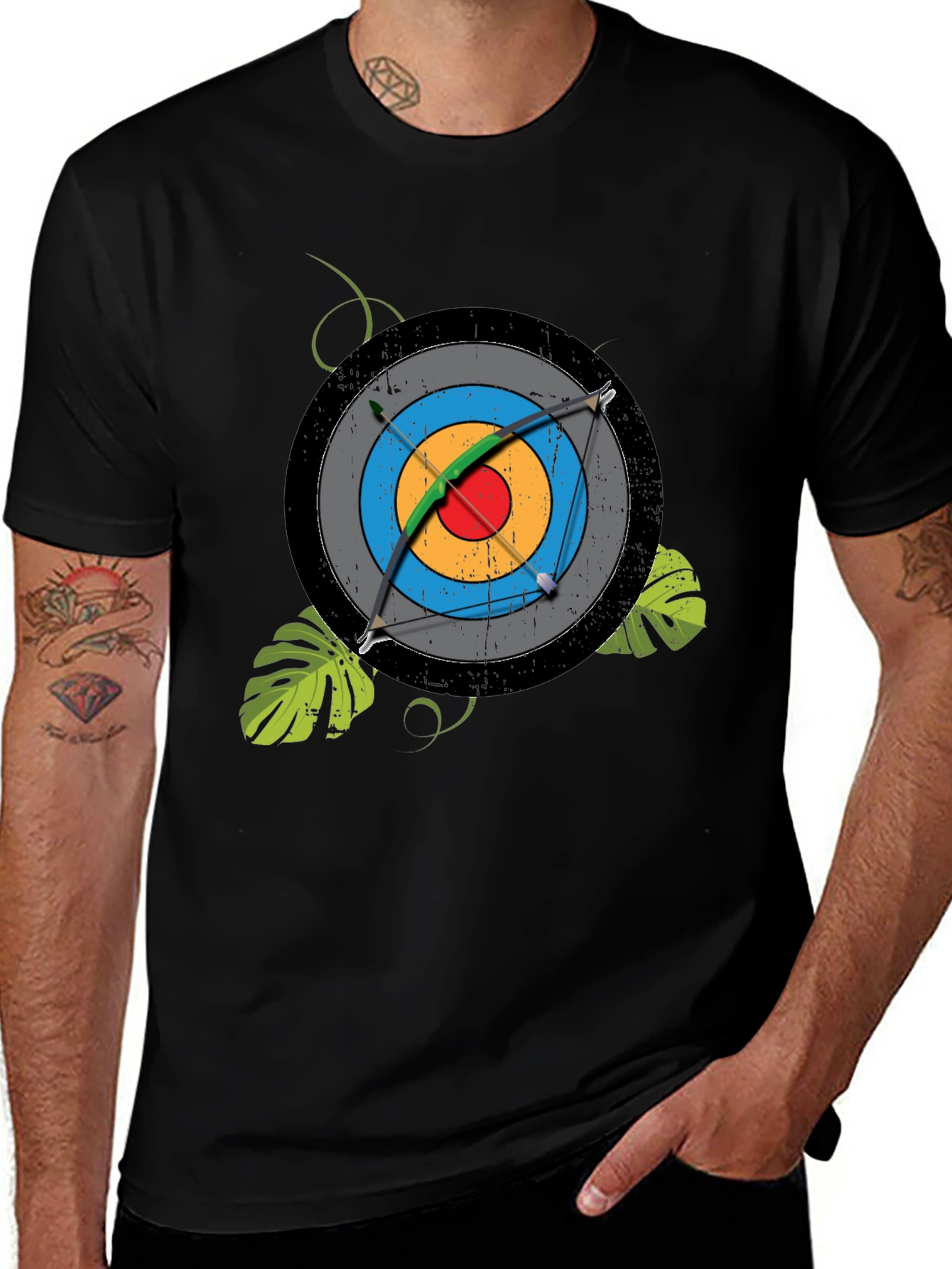 Variant 9 of Archery Target Graphic Tee - Black