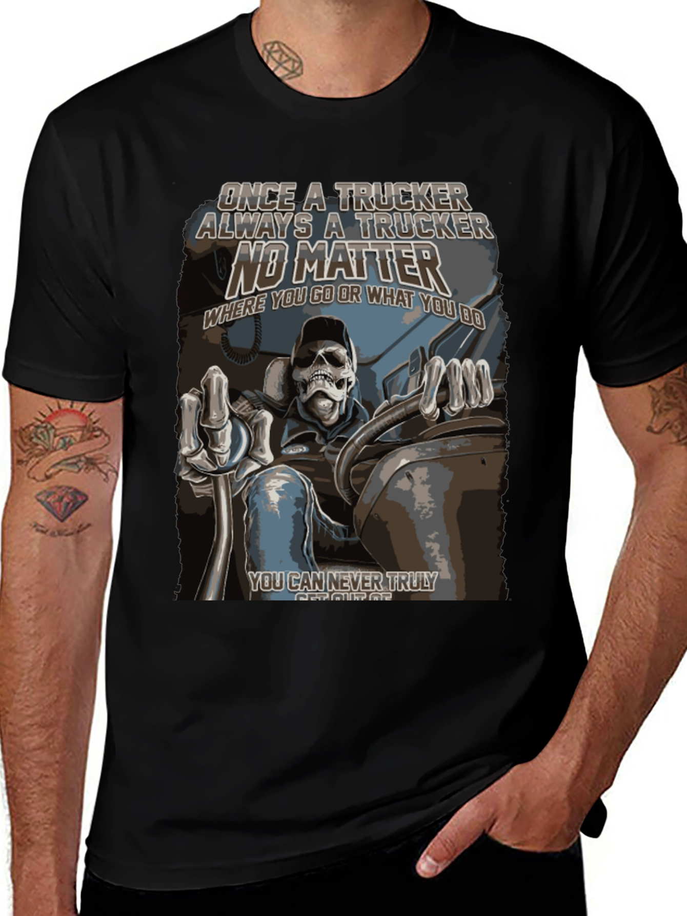 Variant 17 of Trucker T-Shirt: Once a Trucker, Always a Trucker