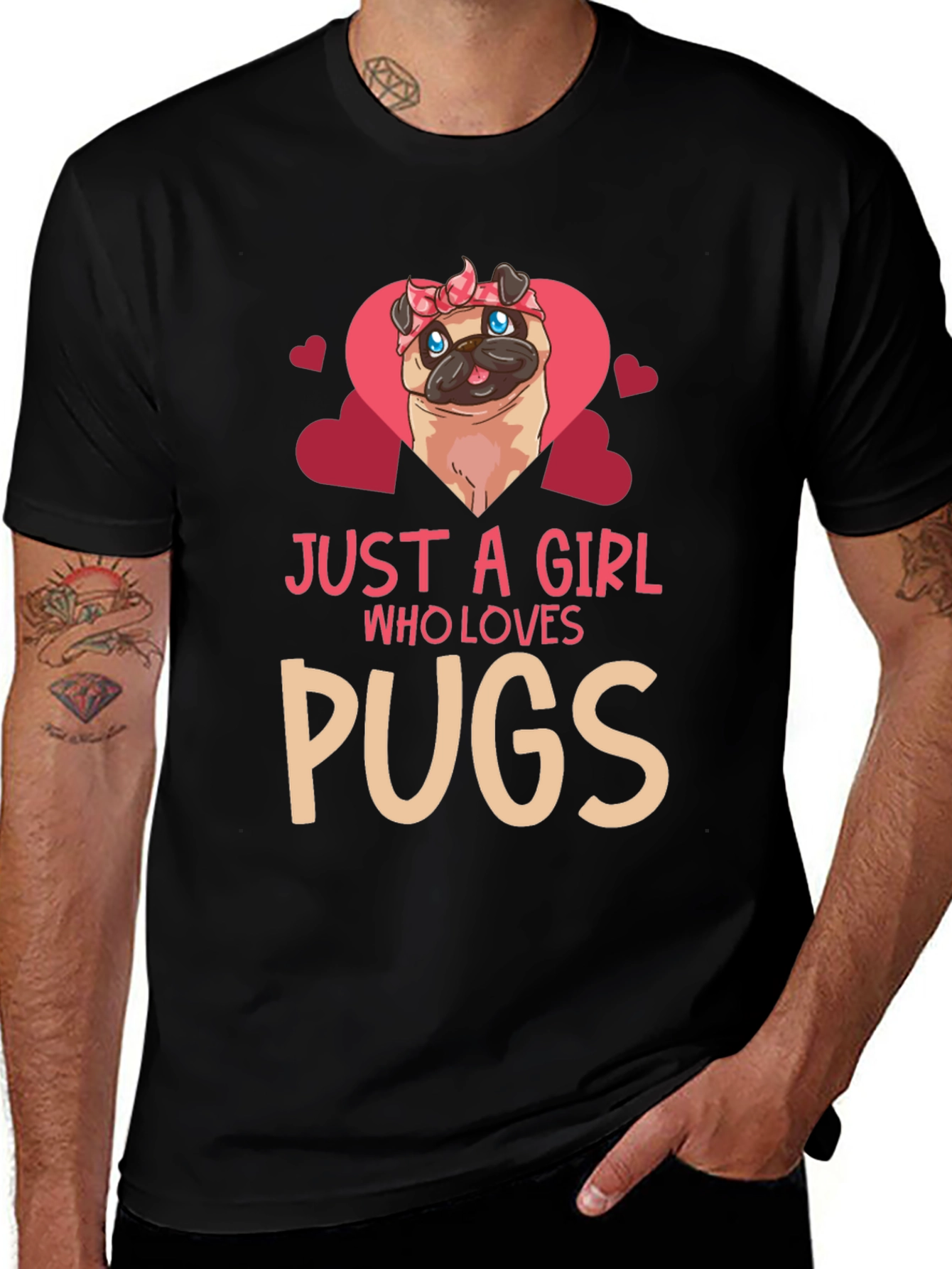 Variant 27 of Just A Girl Who Loves Pugs - Graphic T-Shirt