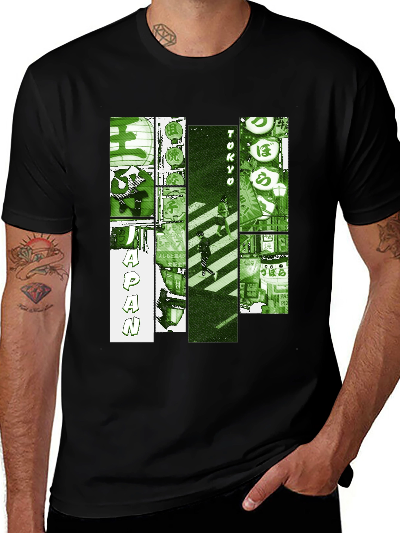 Variant 12 of Tokyo Japan Graphic Print Black T-Shirt