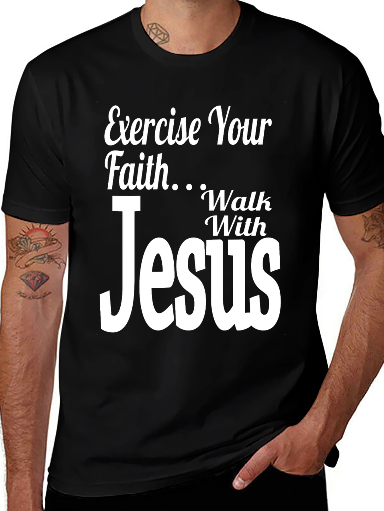 Variant 4 of Exercise Your Faith T-Shirt - Walk With Jesus