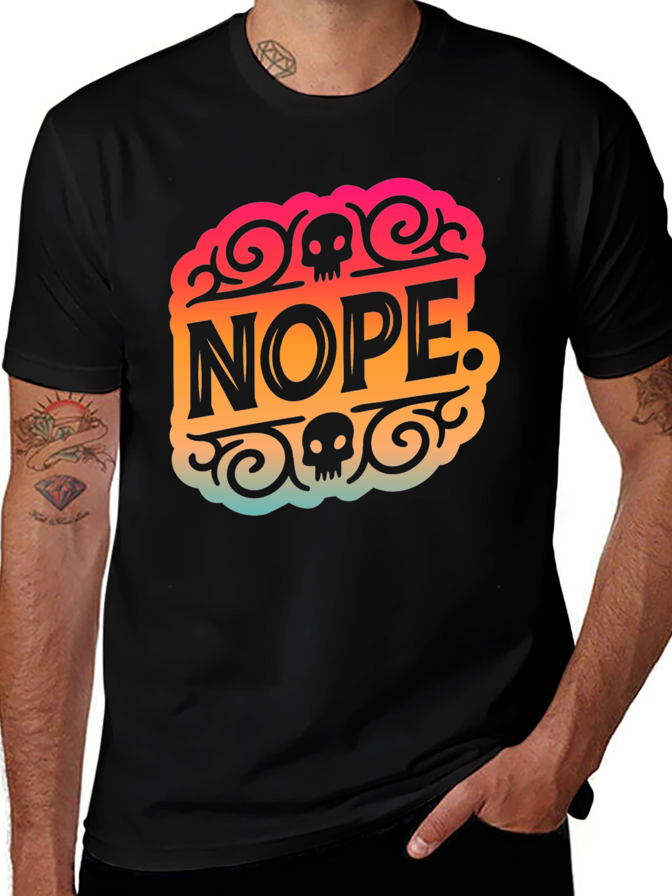 Variant 28 of Nope Skull Graphic T-Shirt