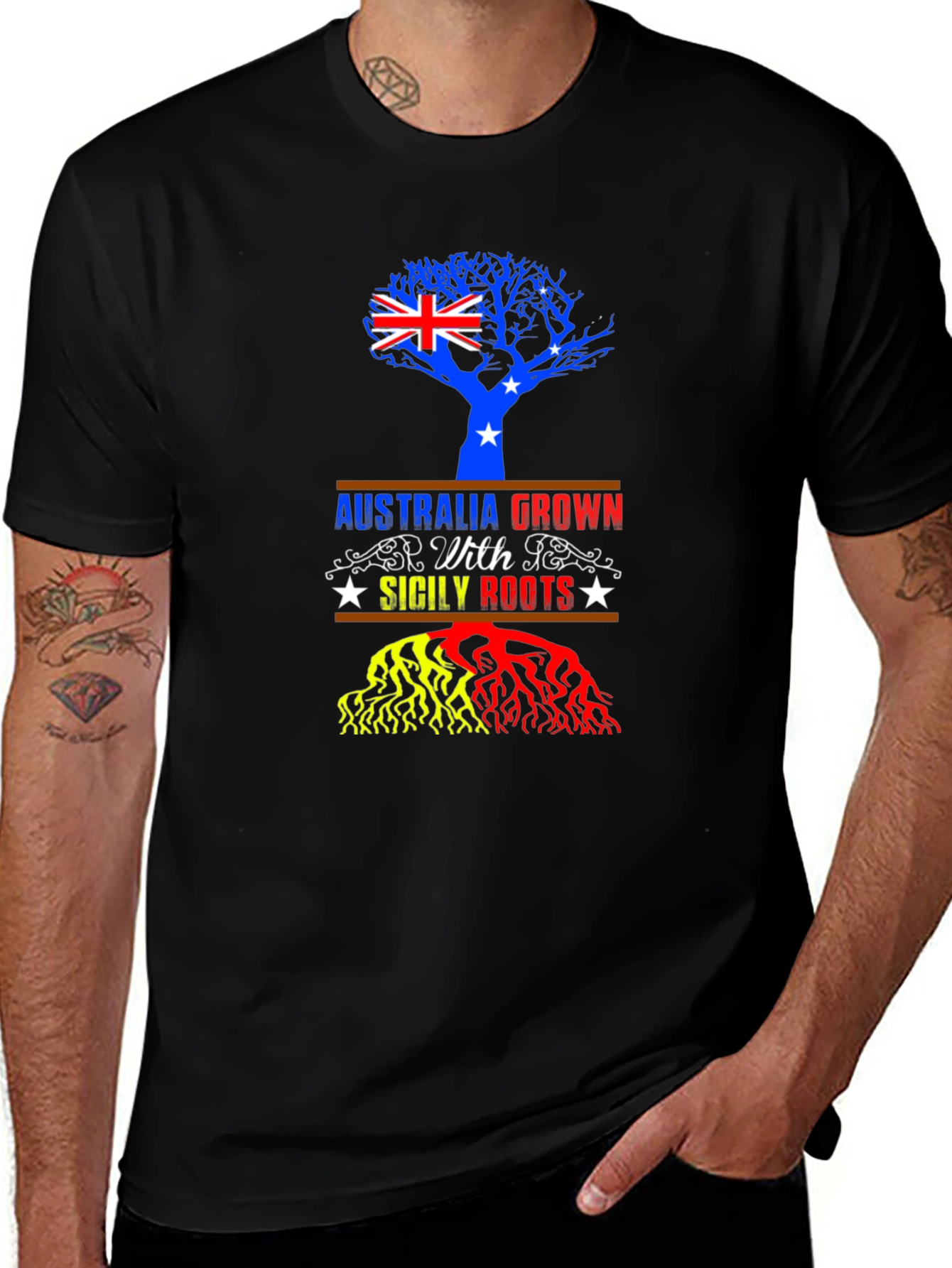 Australia Sicily Roots Graphic T-Shirt