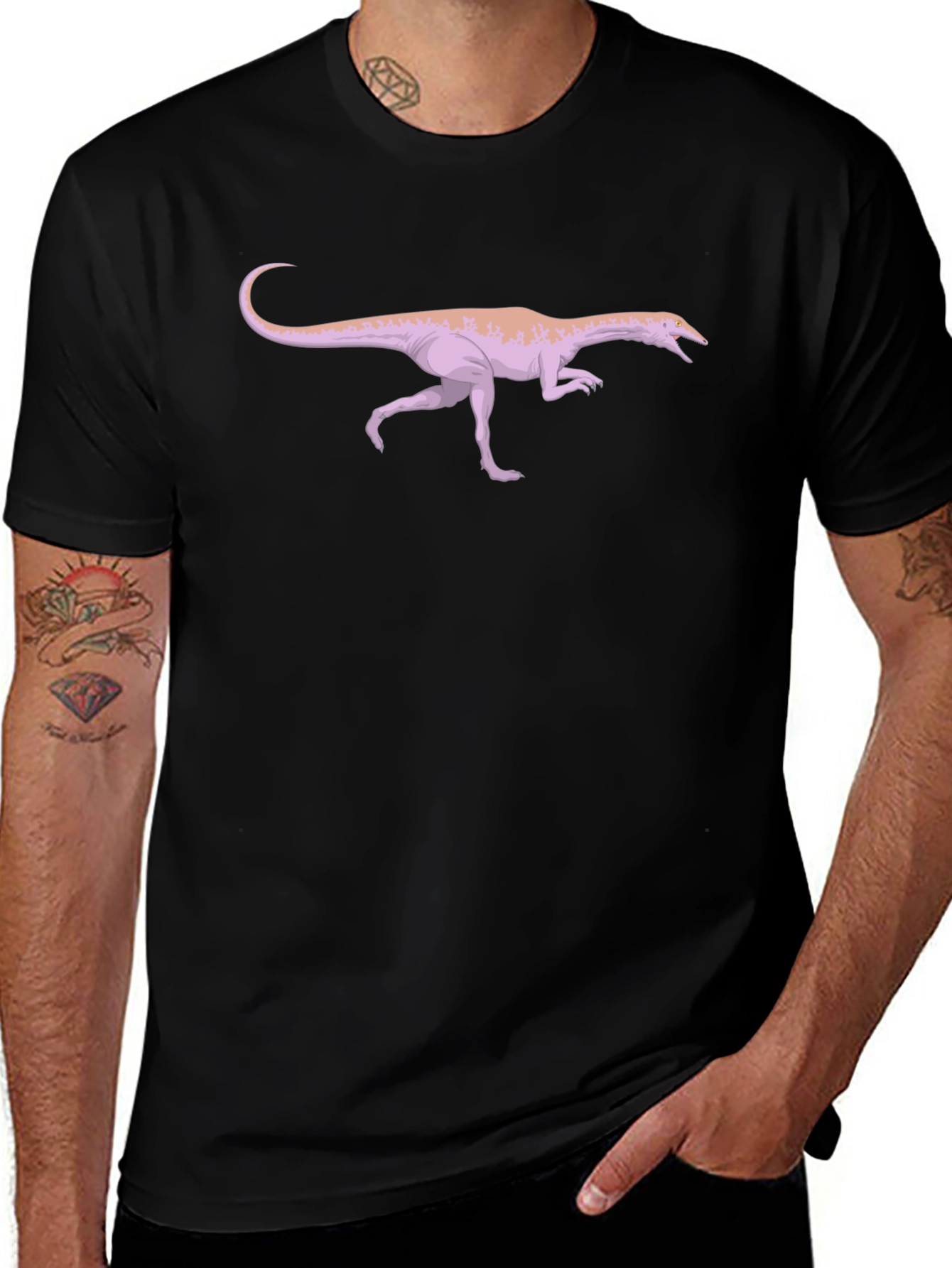 Variant 25 of Dinosaur Graphic Black T-Shirt