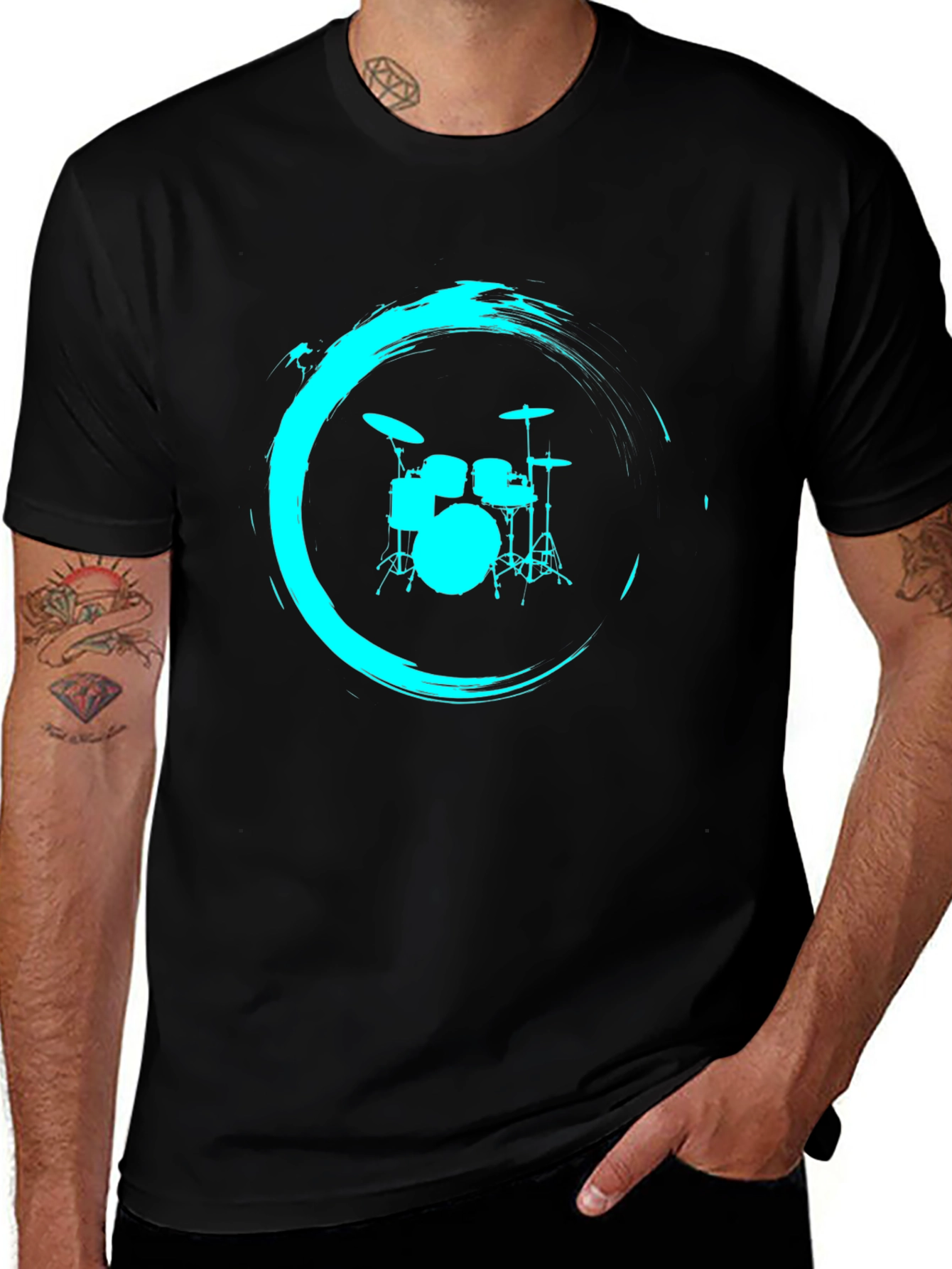 Variant 9 of Drum Kit Graphic Tee - Music Lover T-Shirt