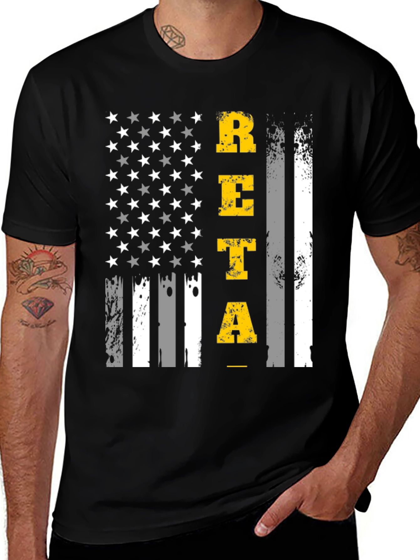 Black Patriotic RETA Graphic T-Shirt - Black main image