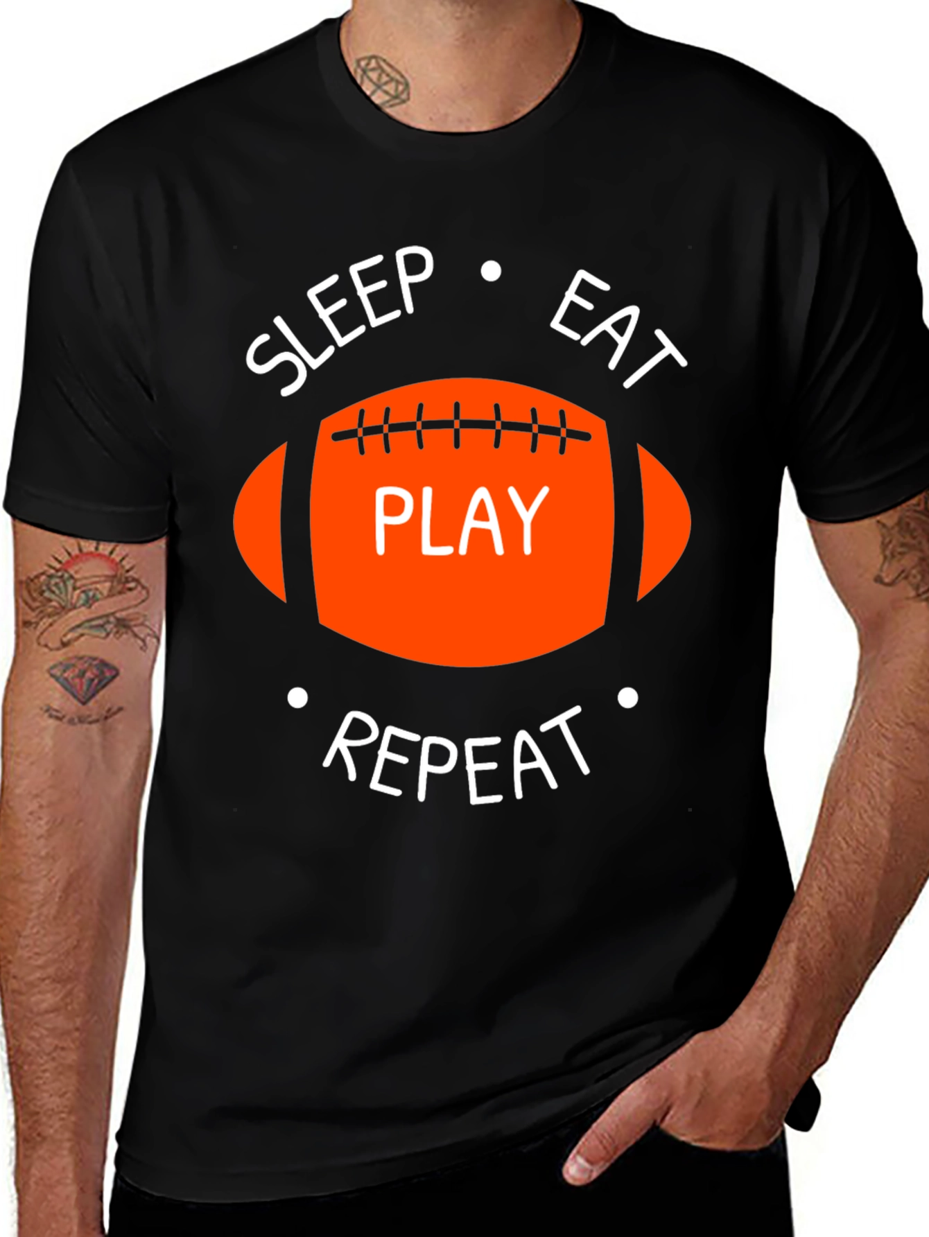 Variant 20 of Sleep Eat Play Repeat Football T-Shirt