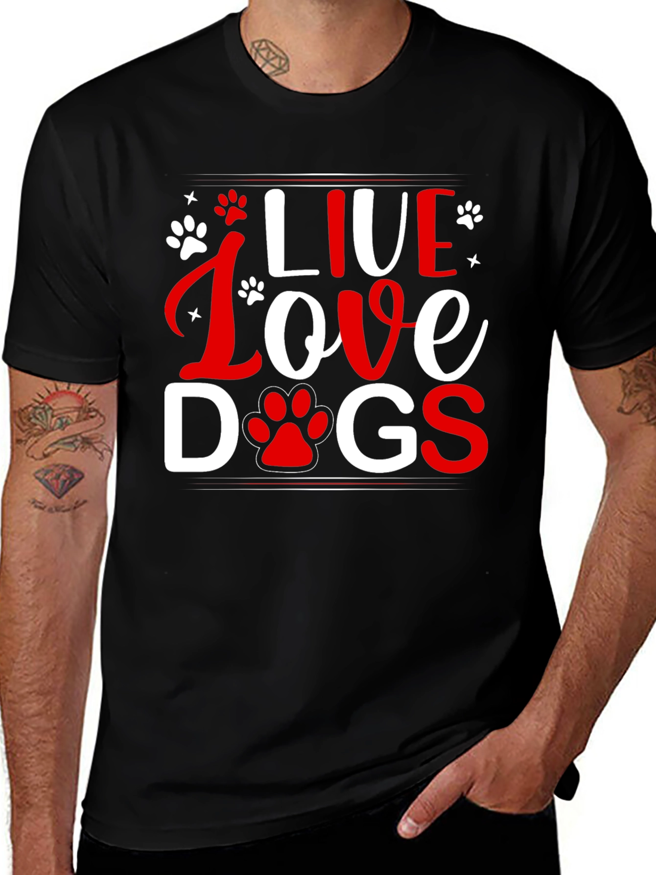 Variant 22 of Live Love Dogs Graphic Tee - Unisex T-Shirt
