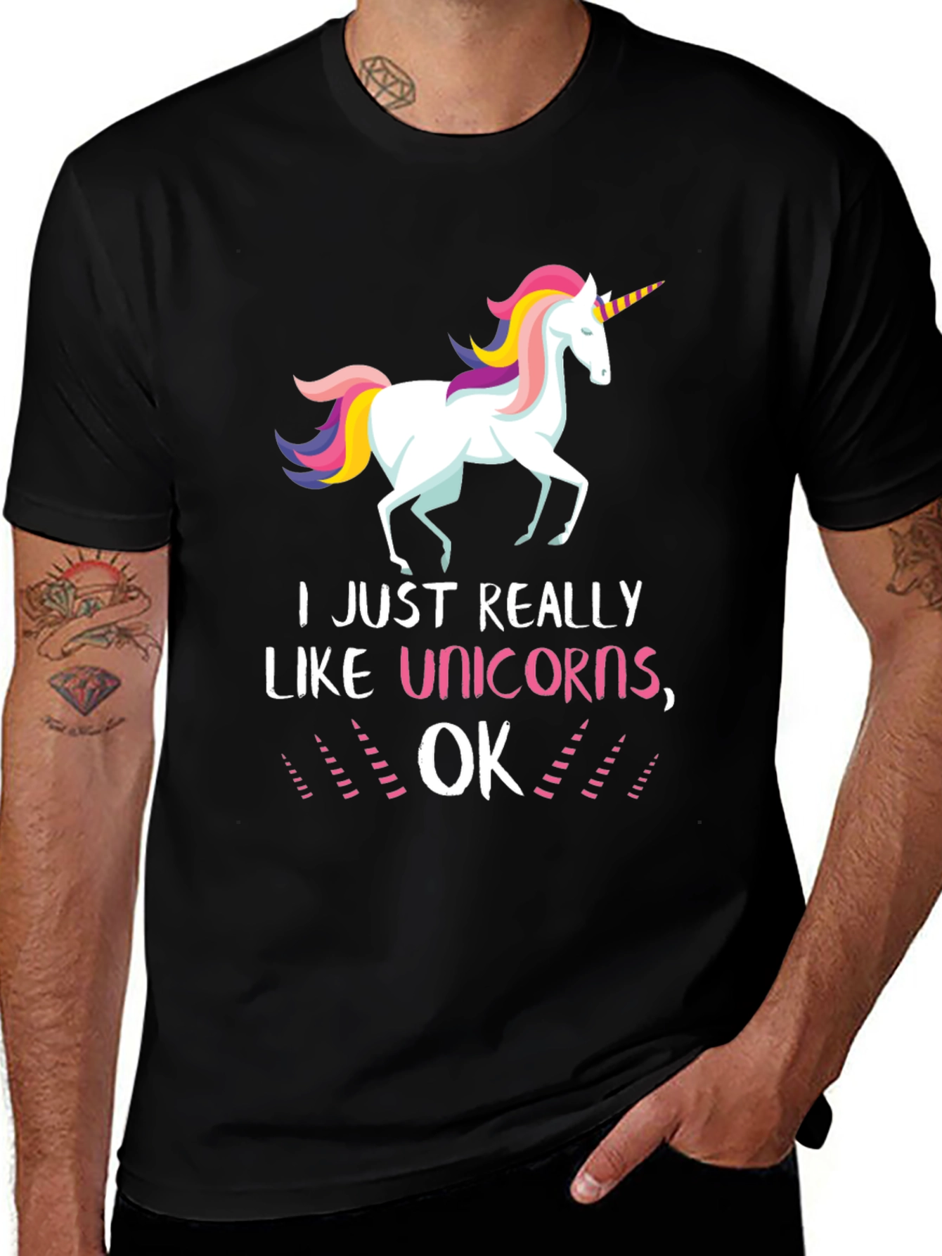 Variant 14 of I Like Unicorns OK Black T-Shirt