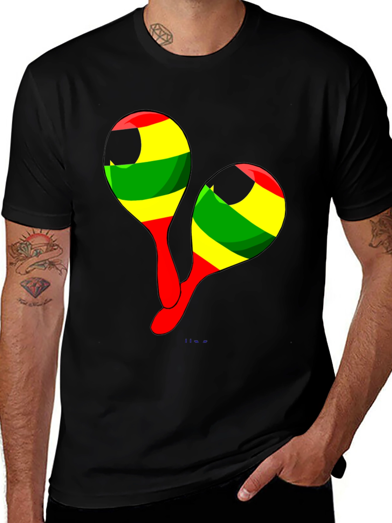 Rasta Maracas Graphic Tee - Reggae Music Shirt