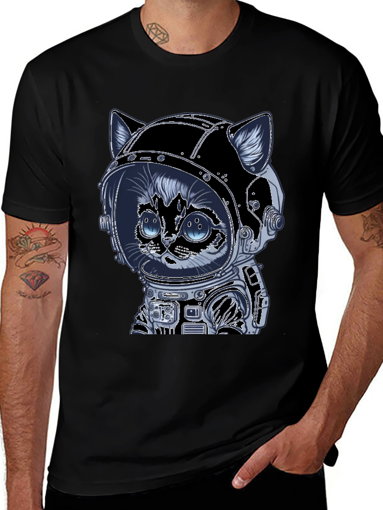 Variant 30 of Astronaut Cat T-Shirt - Space Explorer Kitten Tee