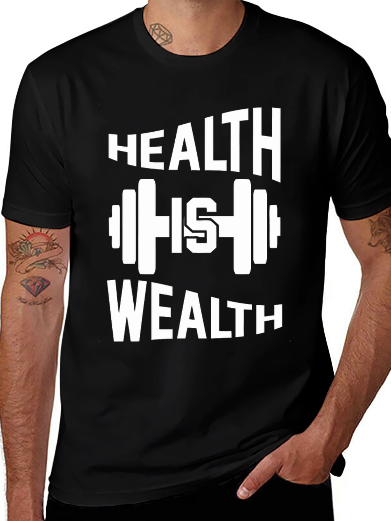 Variant 7 of Health is Wealth Graphic T-Shirt