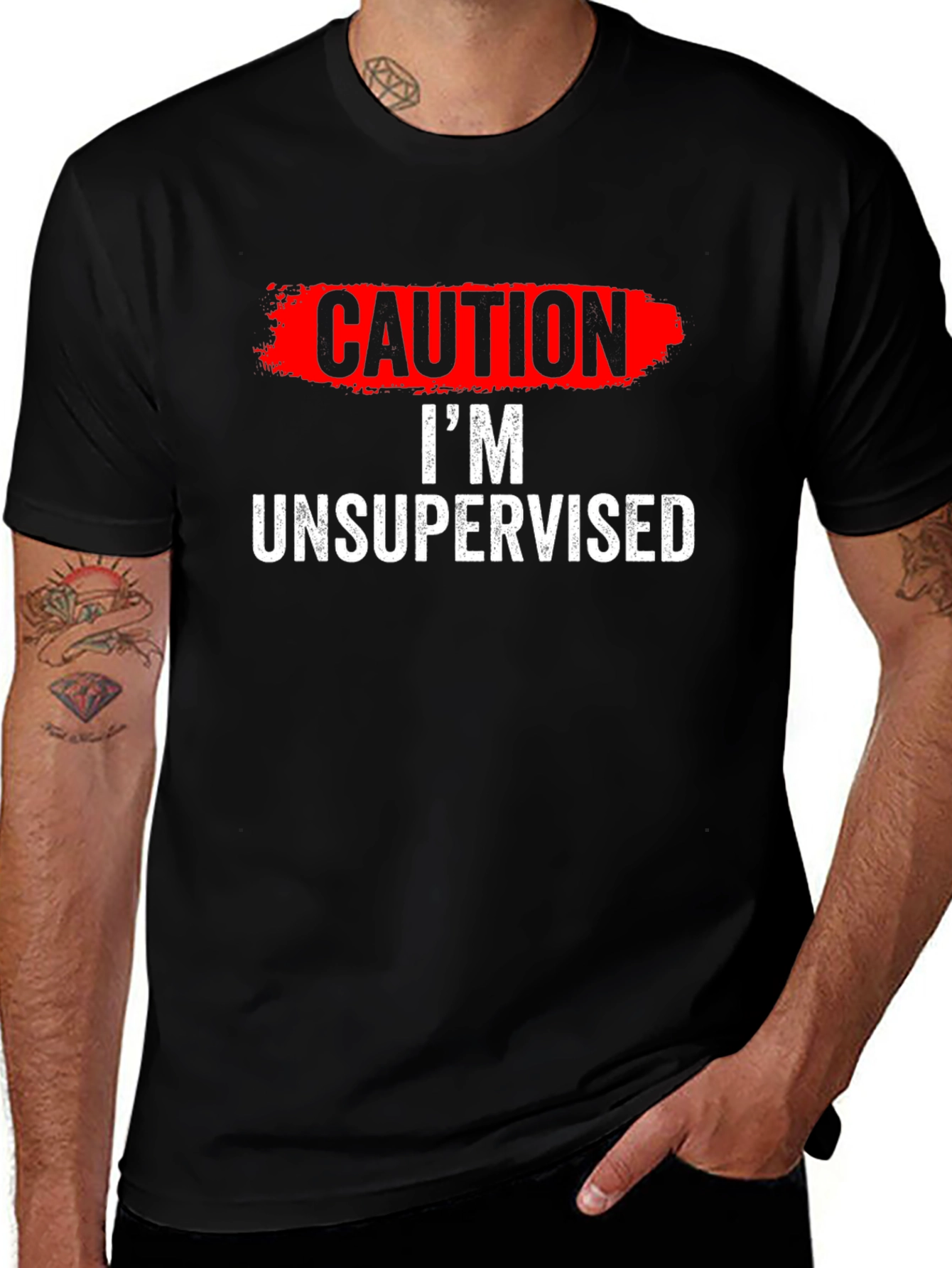 Variant 9 of Caution I'm Unsupervised T-Shirt Funny Humor