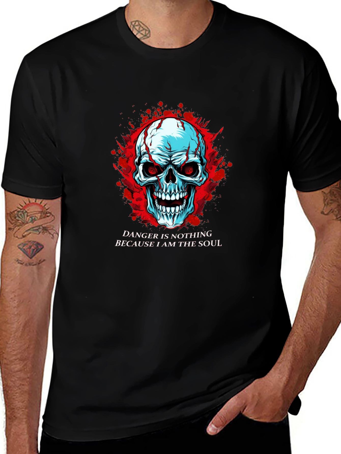 Skull Graphic Tee - Danger Is Nothing Soul T-Shirt