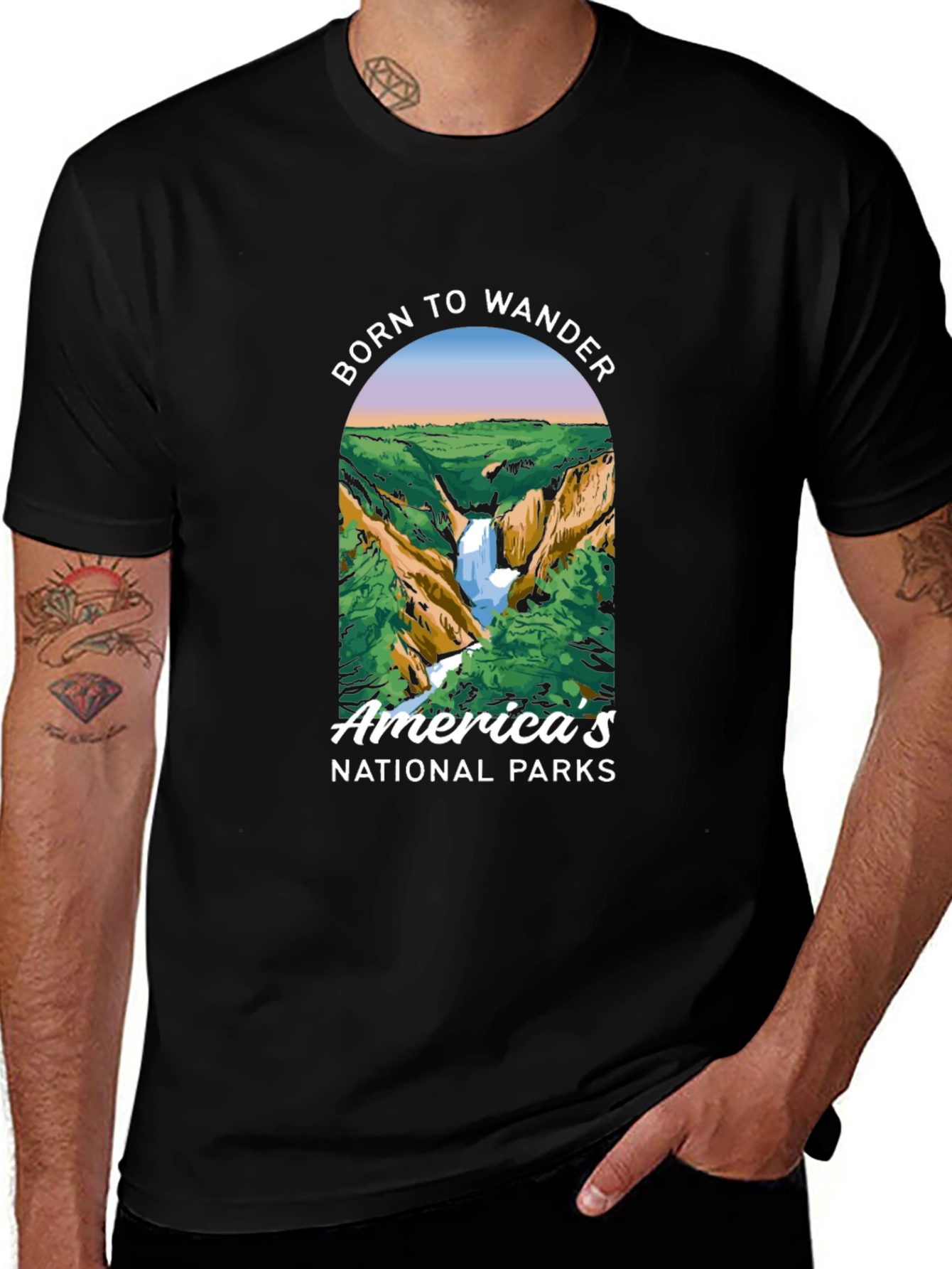 Variant 17 of Born to Wander National Parks Graphic T-Shirt