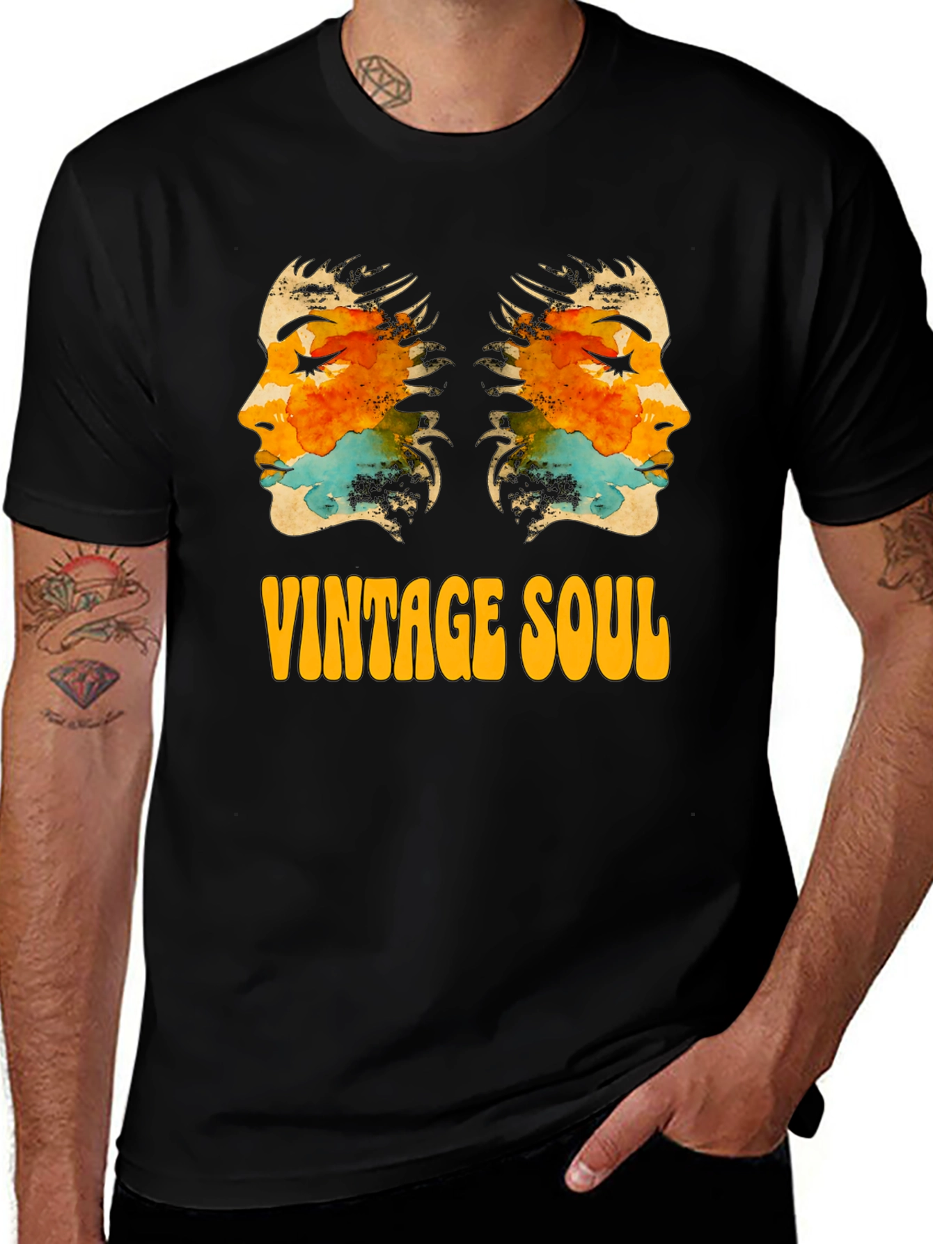 Black Vintage Soul Graphic Tee - Stylish Unisex T-Shirt main image
