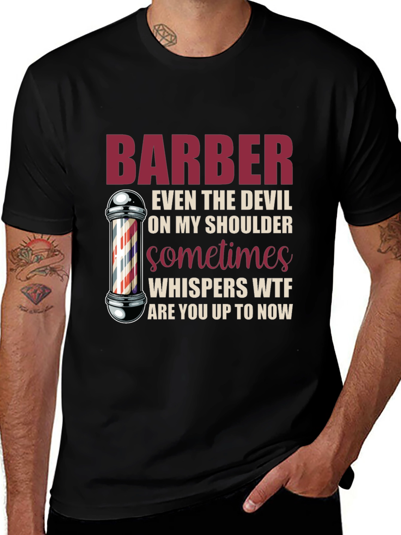 Variant 11 of Barber Devil Shoulder Graphic T-Shirt