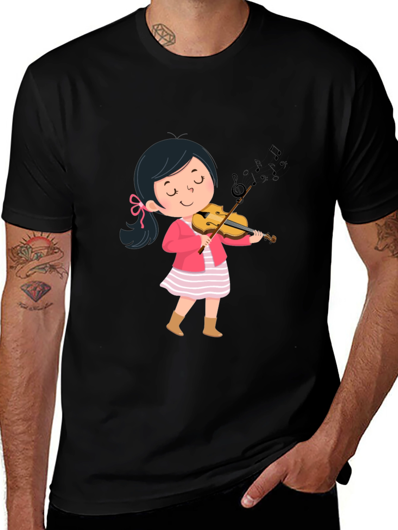 Variant 5 of Girl Playing Violin Graphic Tee - Unisex