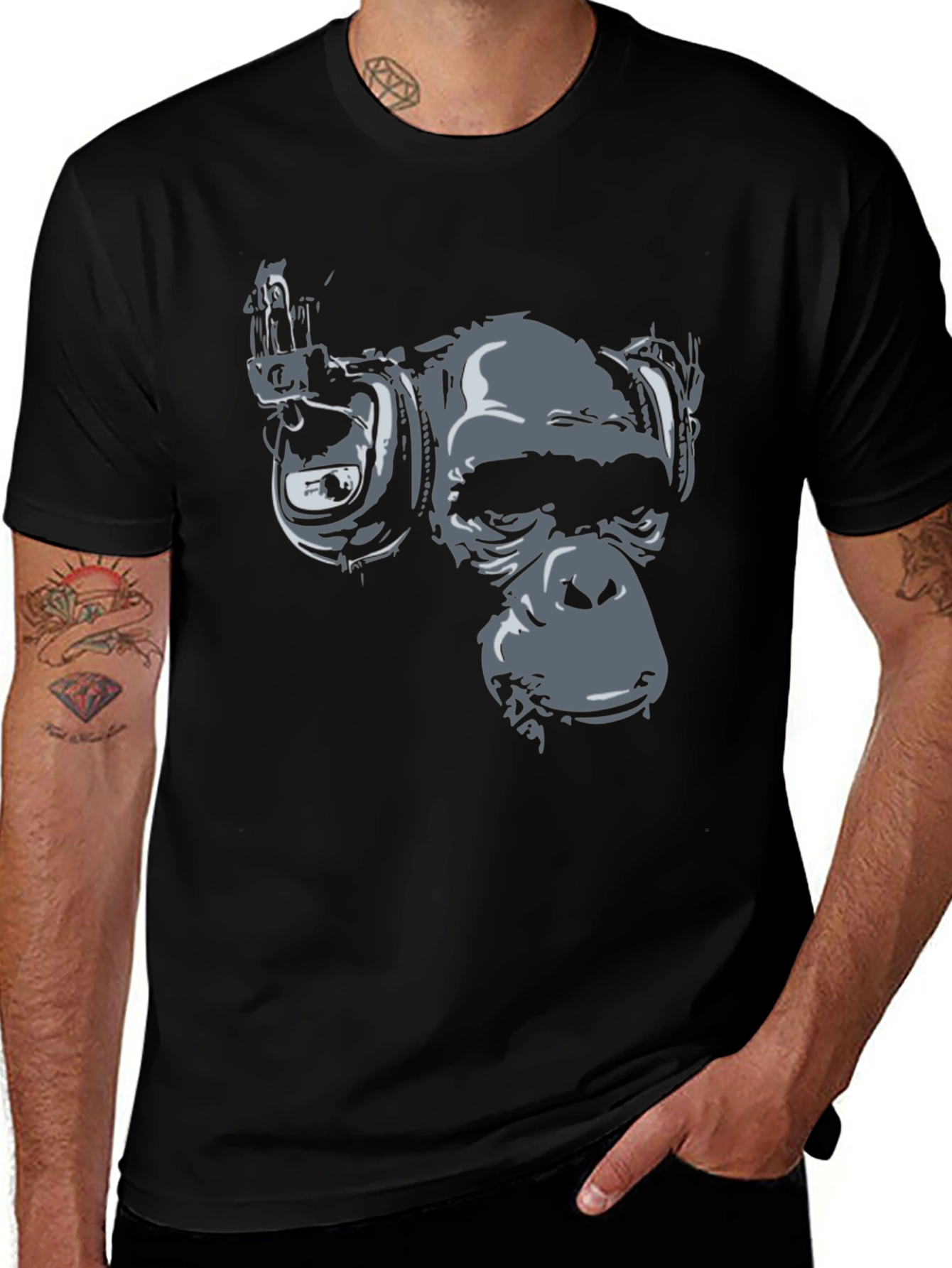 Variant 14 of Chimpanzee DJ Graphic T-Shirt