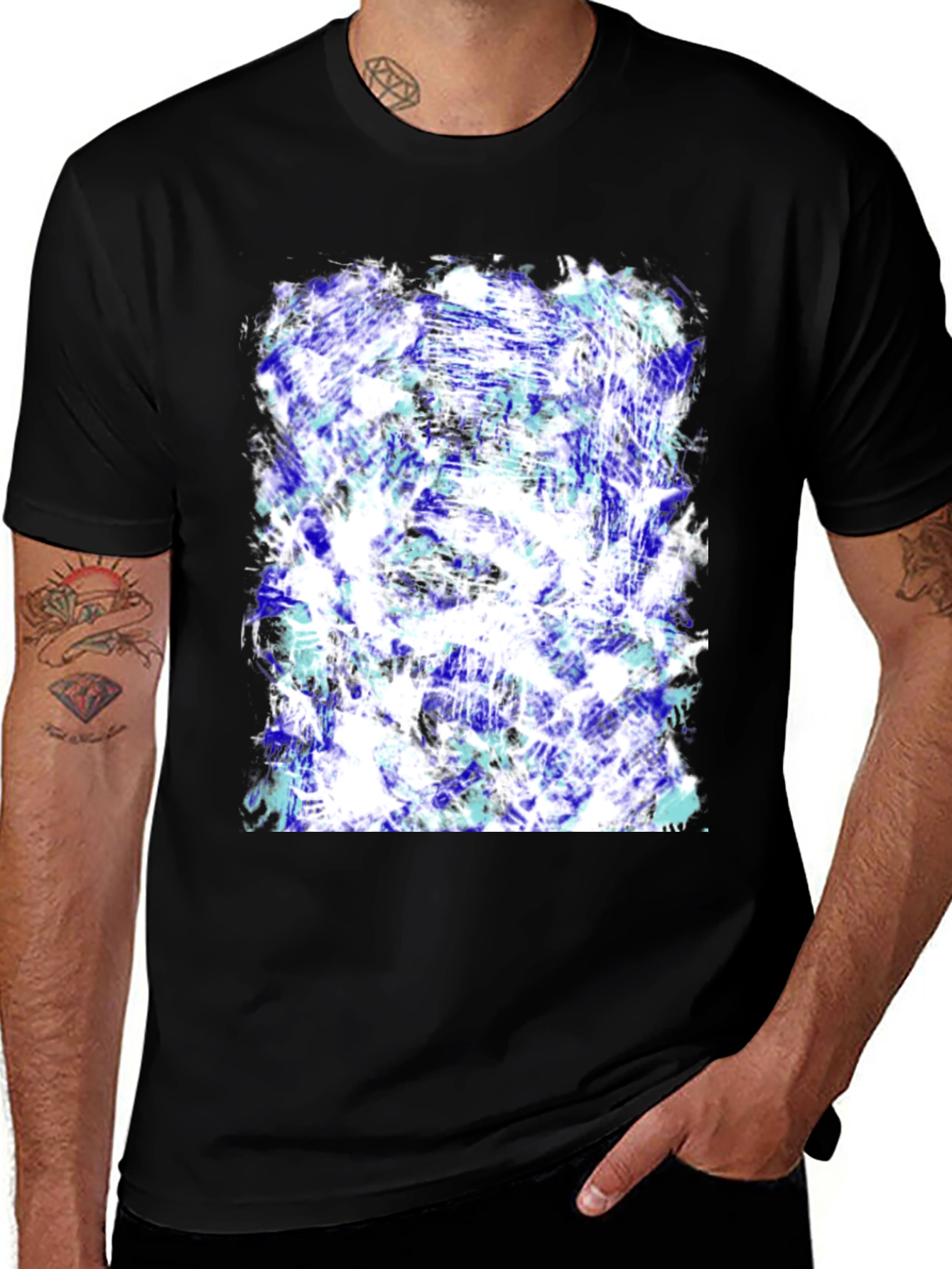 Variant 10 of Abstract Art Print Black T-Shirt